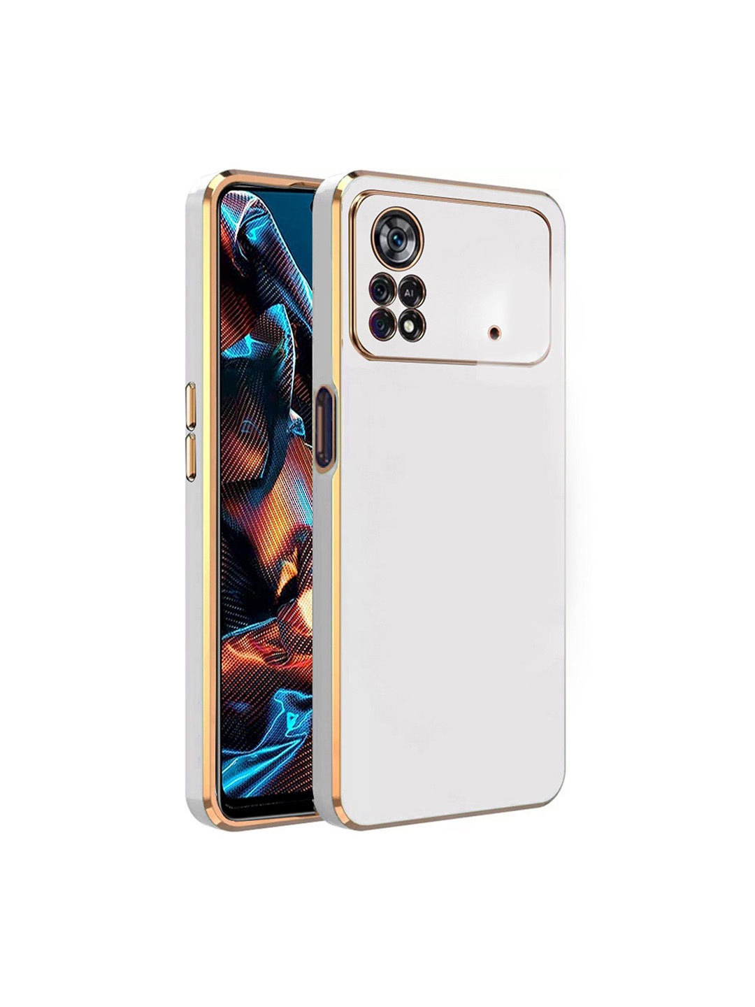 

Karwan Electroplated Chrome 6D Poco X4 Pro Back Case, White