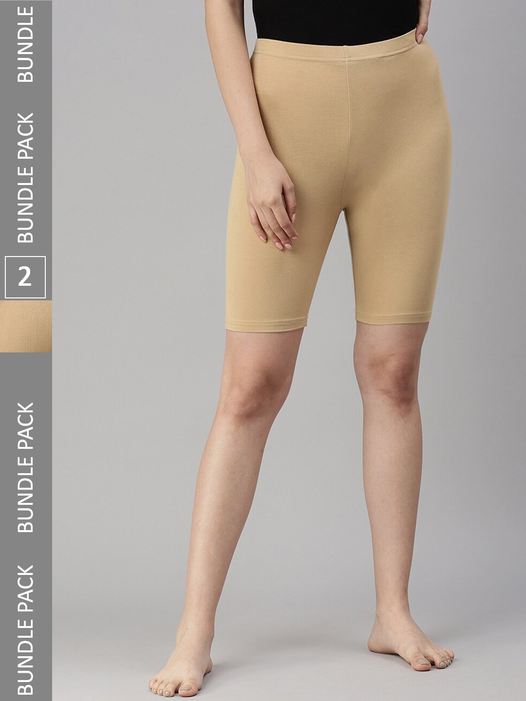 

De Moza Pack Of 2 Mid-Rise Tummy & Thigh Shapewear, Beige