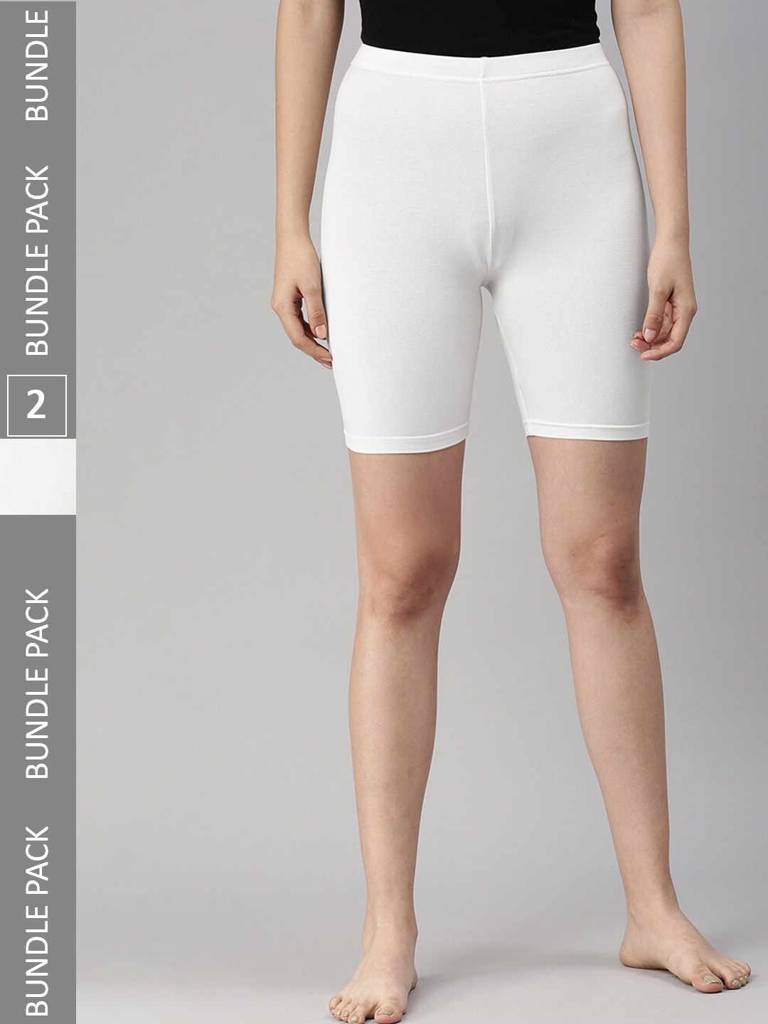 

De Moza Women Pack Of 2 Mid-Rise Tummy & Thigh Shapewear, Off white