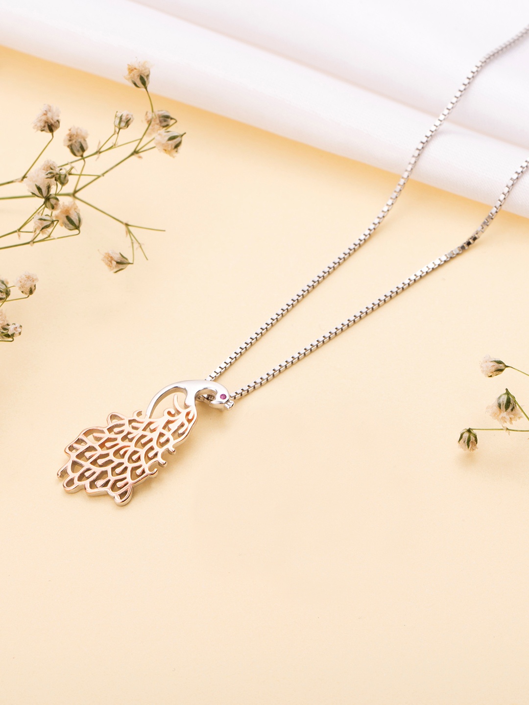 

Zavya Sterling Silver Rose Gold-Plated Necklace