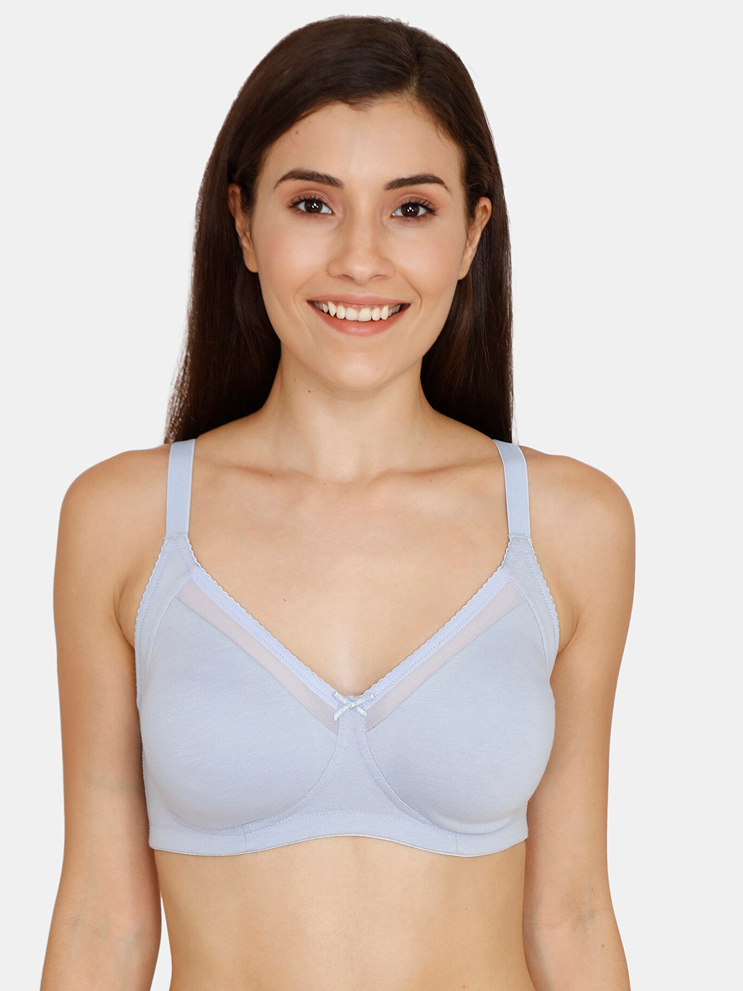 

Zivame Non Padded Non Wired Medium Support All Day Comfort Everyday Bra, Blue