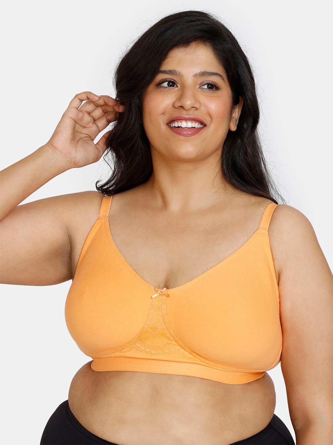 

Zivame Plus Size Non-Padded Non-Wired All Day Comfort Minimizer Bra, Orange