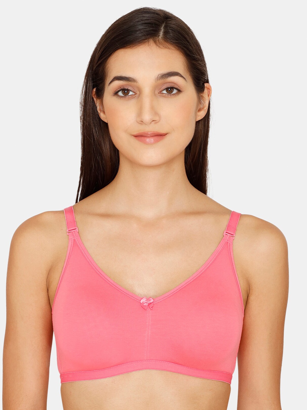 

Zivame Non Padded Non Wired Seamless All Day Comfort Bra, Pink
