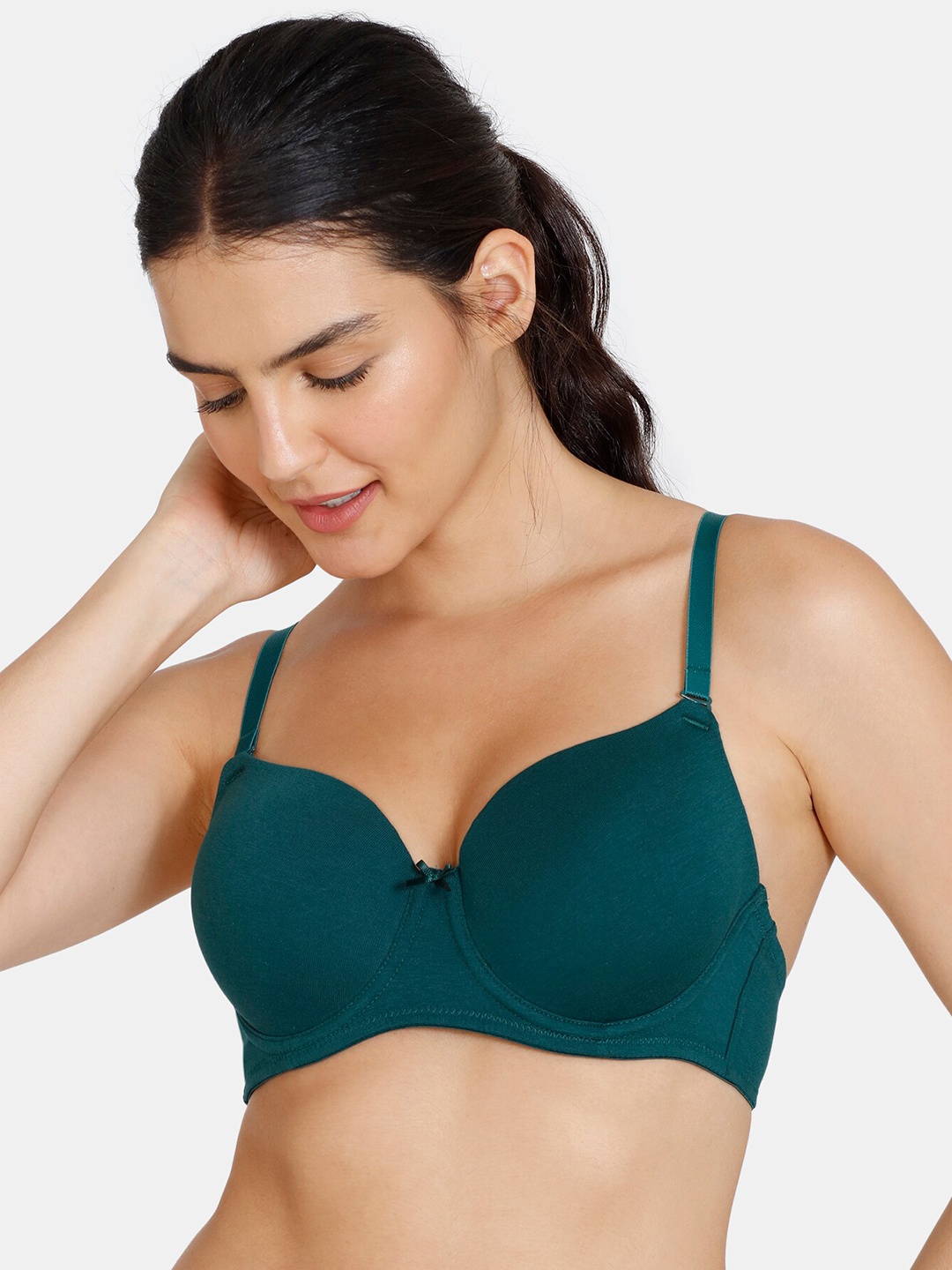 

Zivame Underwired Lightly Padded Underwired T-Shirt Bra, Green