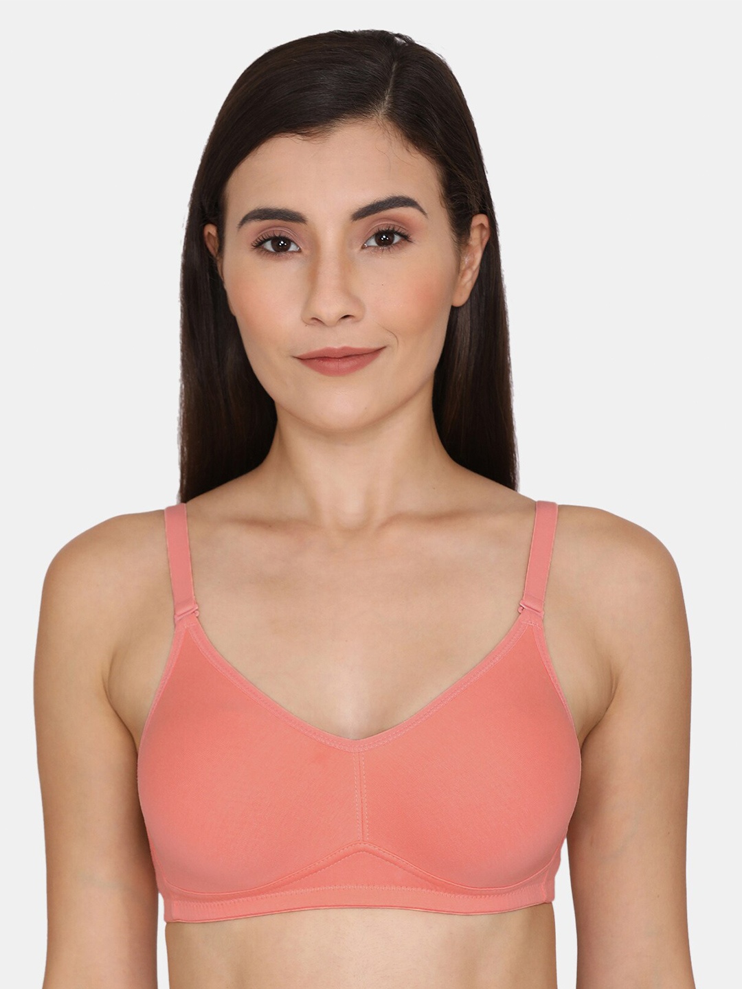 

Zivame Non-Padded Non-Wired All Day Comfort Cotton T-shirt Bra, Peach