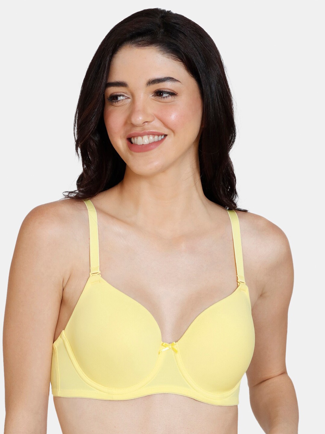 

Zivame Underwired Lightly Padded Half Coverage All Day Comfort Seamless Bra, Yellow