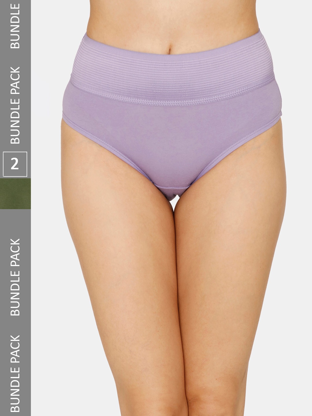 

Zivame Women Pack Of 2 High-Rise Hipster Briefs- ZI2684FASHLMGNT, Lavender
