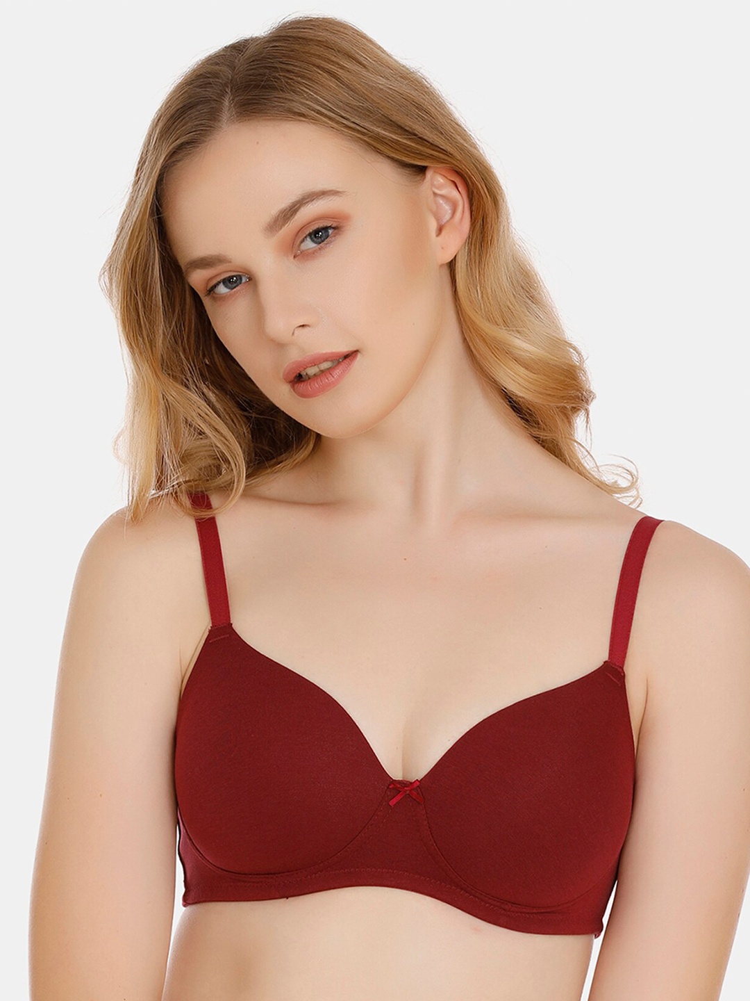 

Zivame Lightly Padded Non-Wired All Day Comfort T-shirt Bra, Red