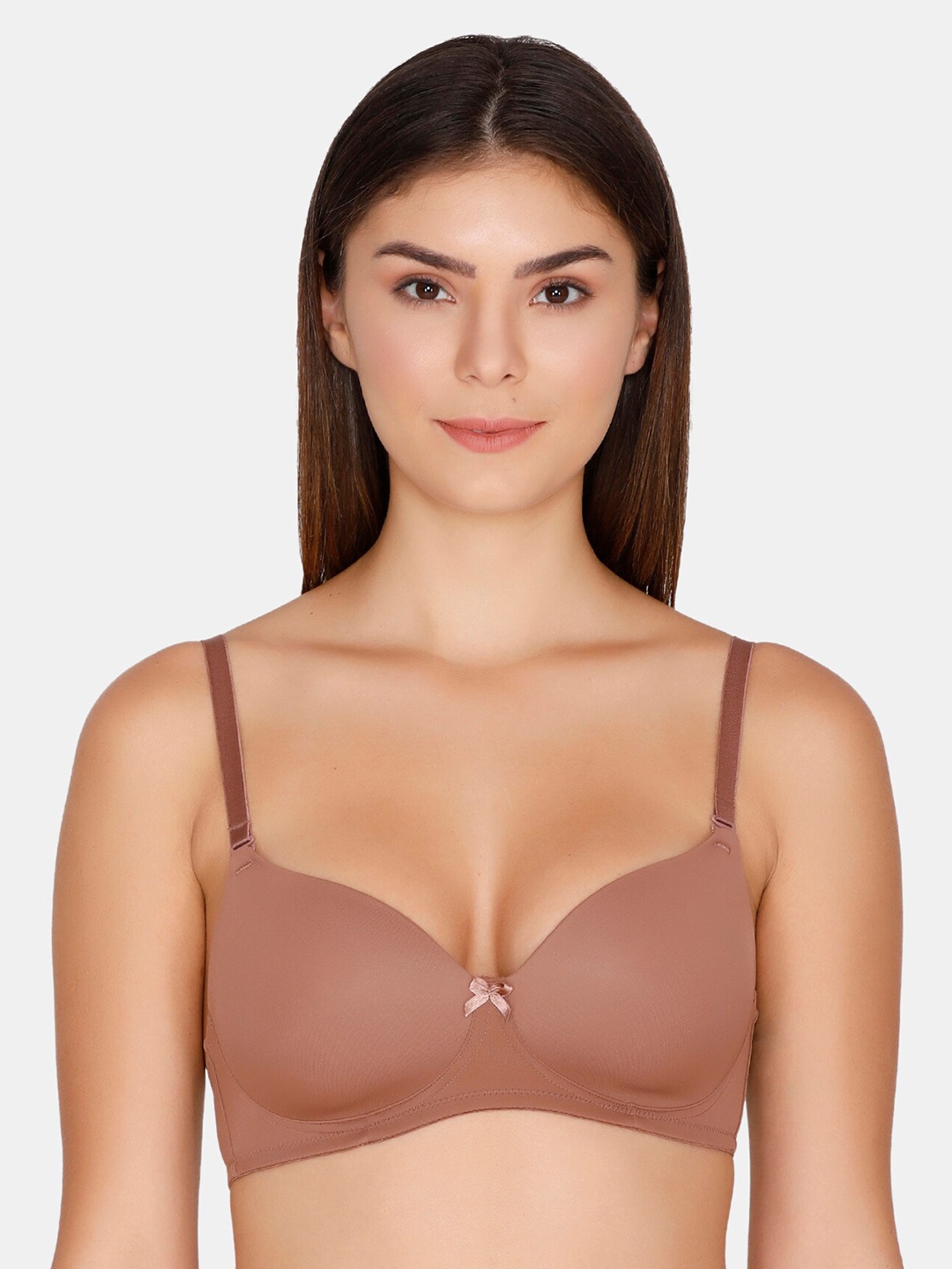 

Zivame Lightly Padded Non-Wired All Day Comfort T-shirt Bra, Brown