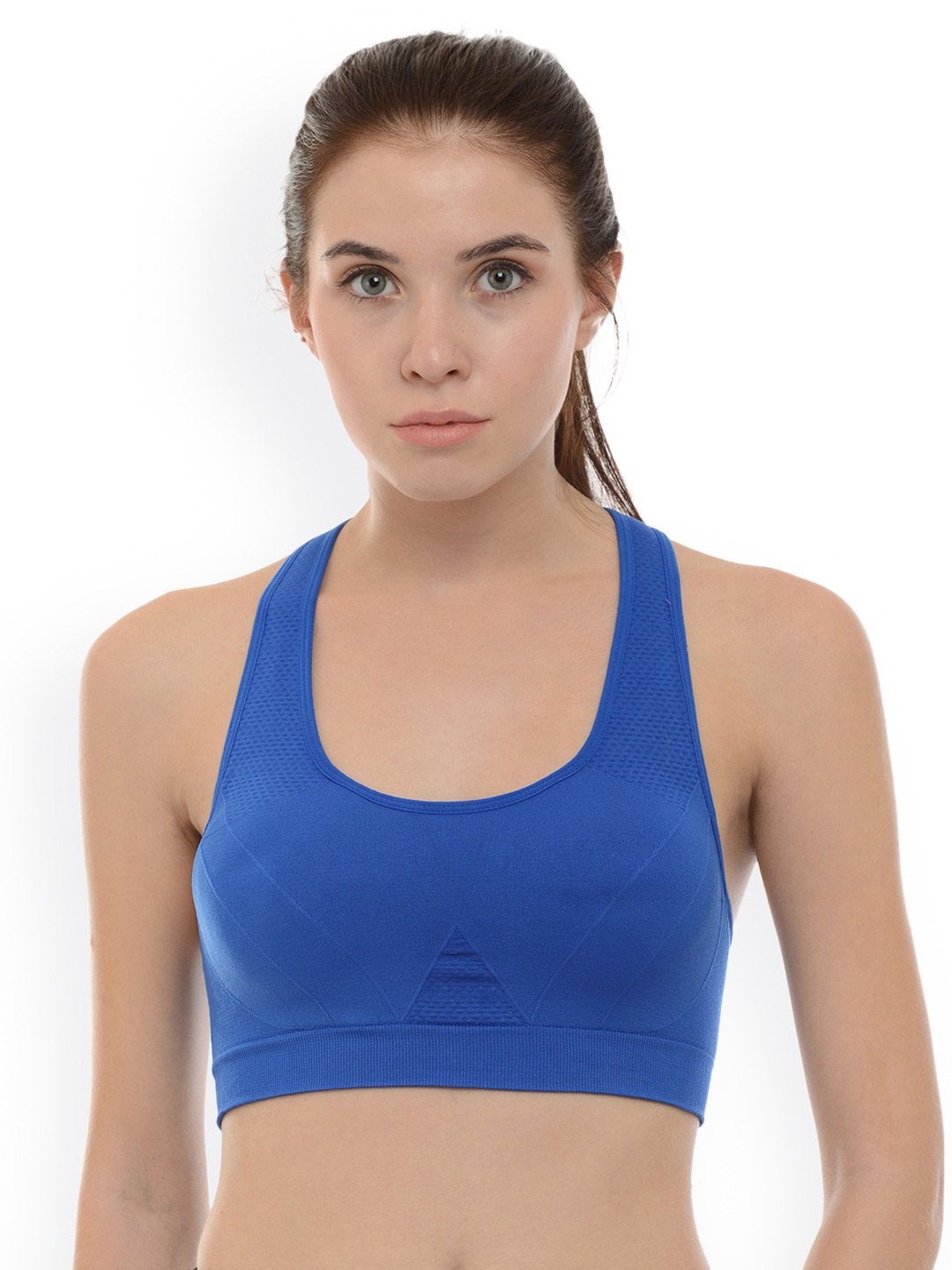 

Da Intimo Blue Solid Non-Wired Lightly Padded Sports Bra DIX-87
