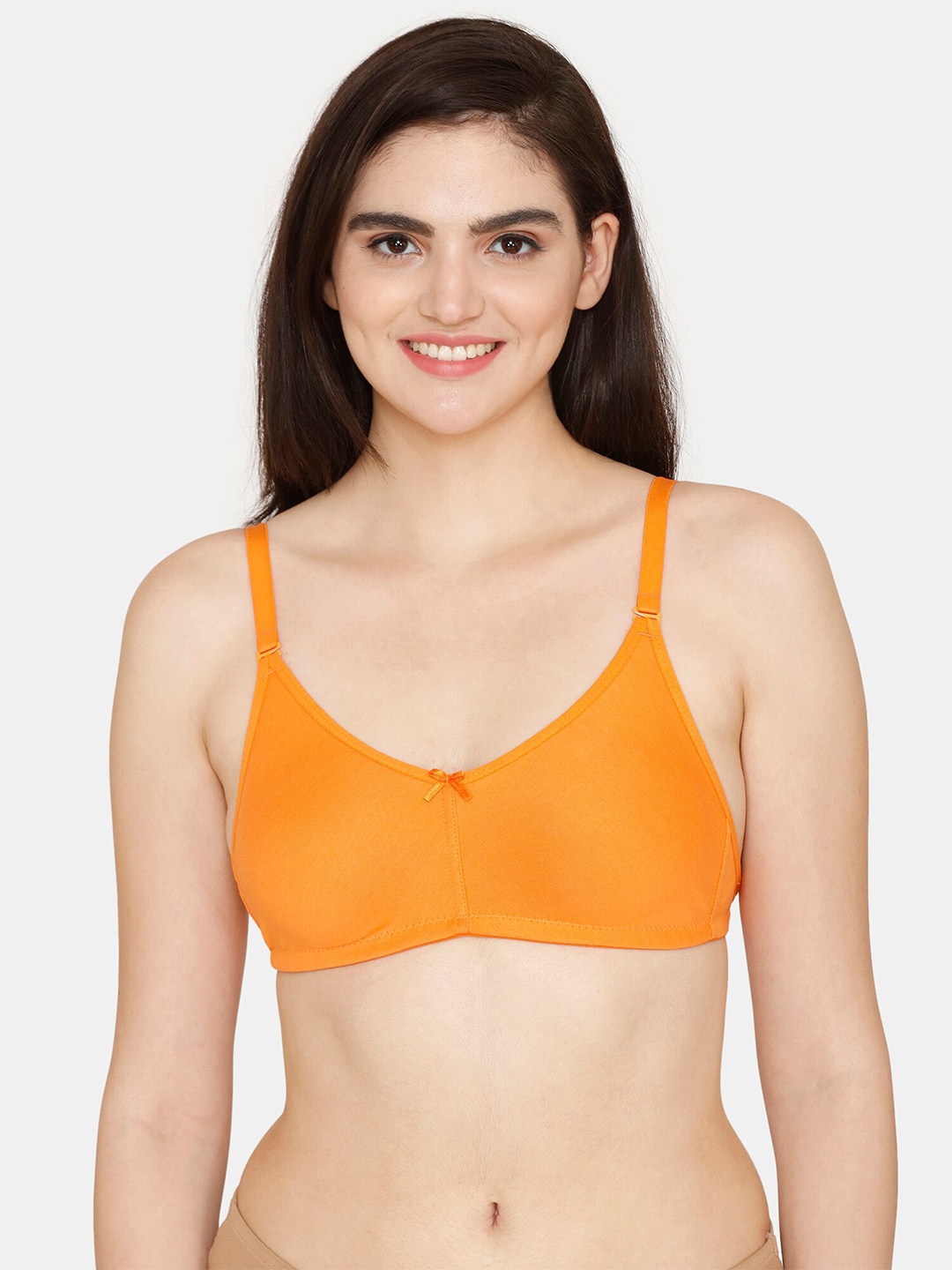 

Zivame Non-Padded Non-Wired Seamless T-Shirt Bra, Orange