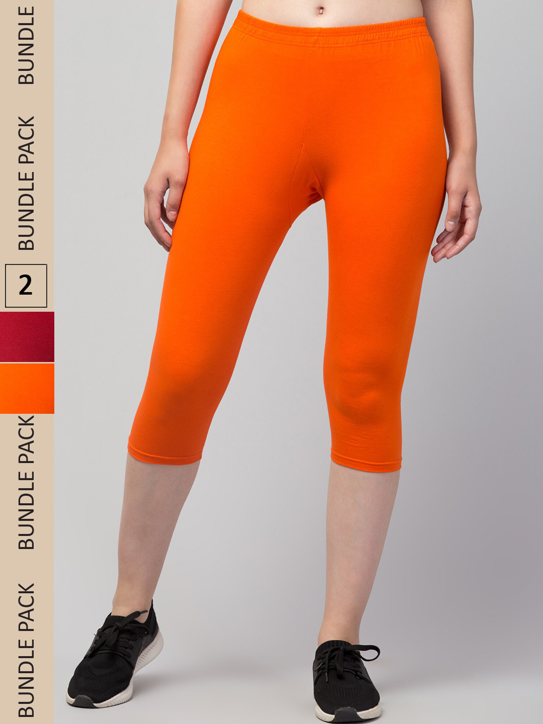 

Apraa & Parma Women Pack of 2 Skinny Fit Capris, Maroon