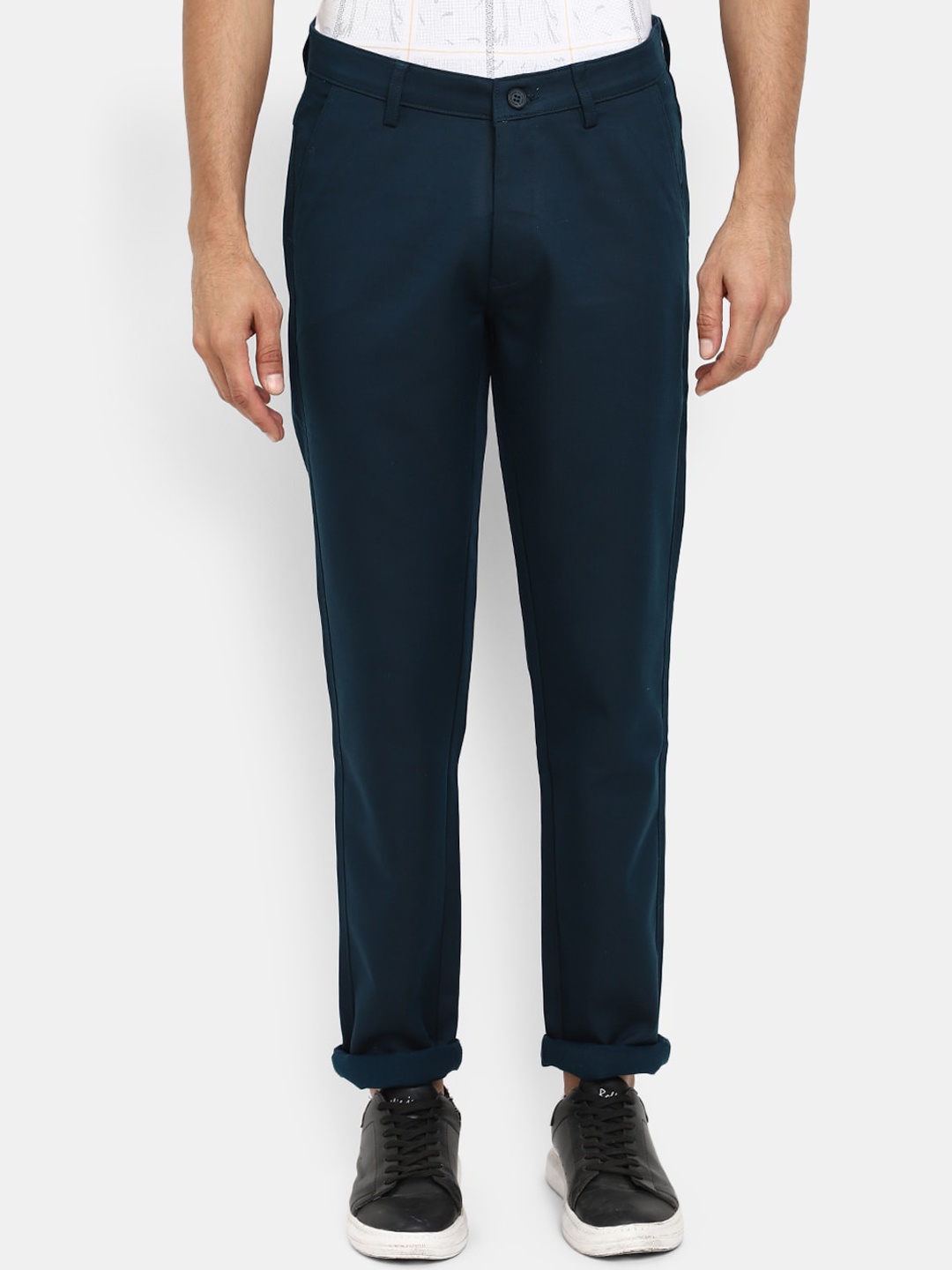 

V-Mart Men Mid-Rise Cotton Chinos, Blue