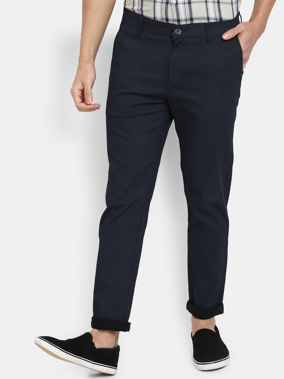 

V-Mart Men Mid-Rise Cotton Chinos, Blue