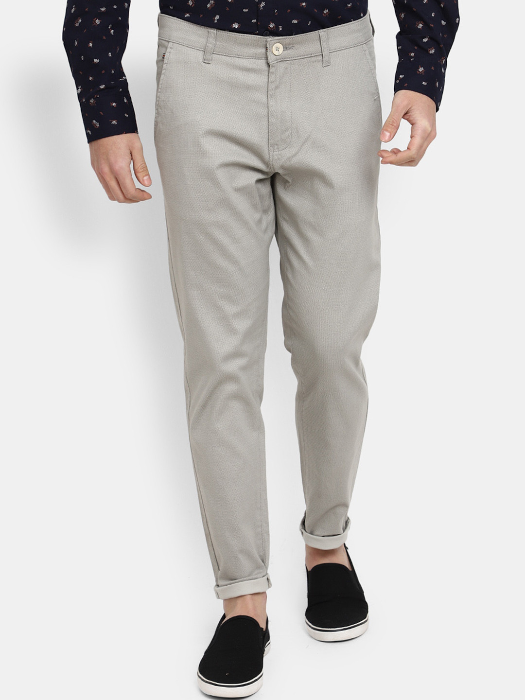 

V-Mart Men Grey Chinos Trousers