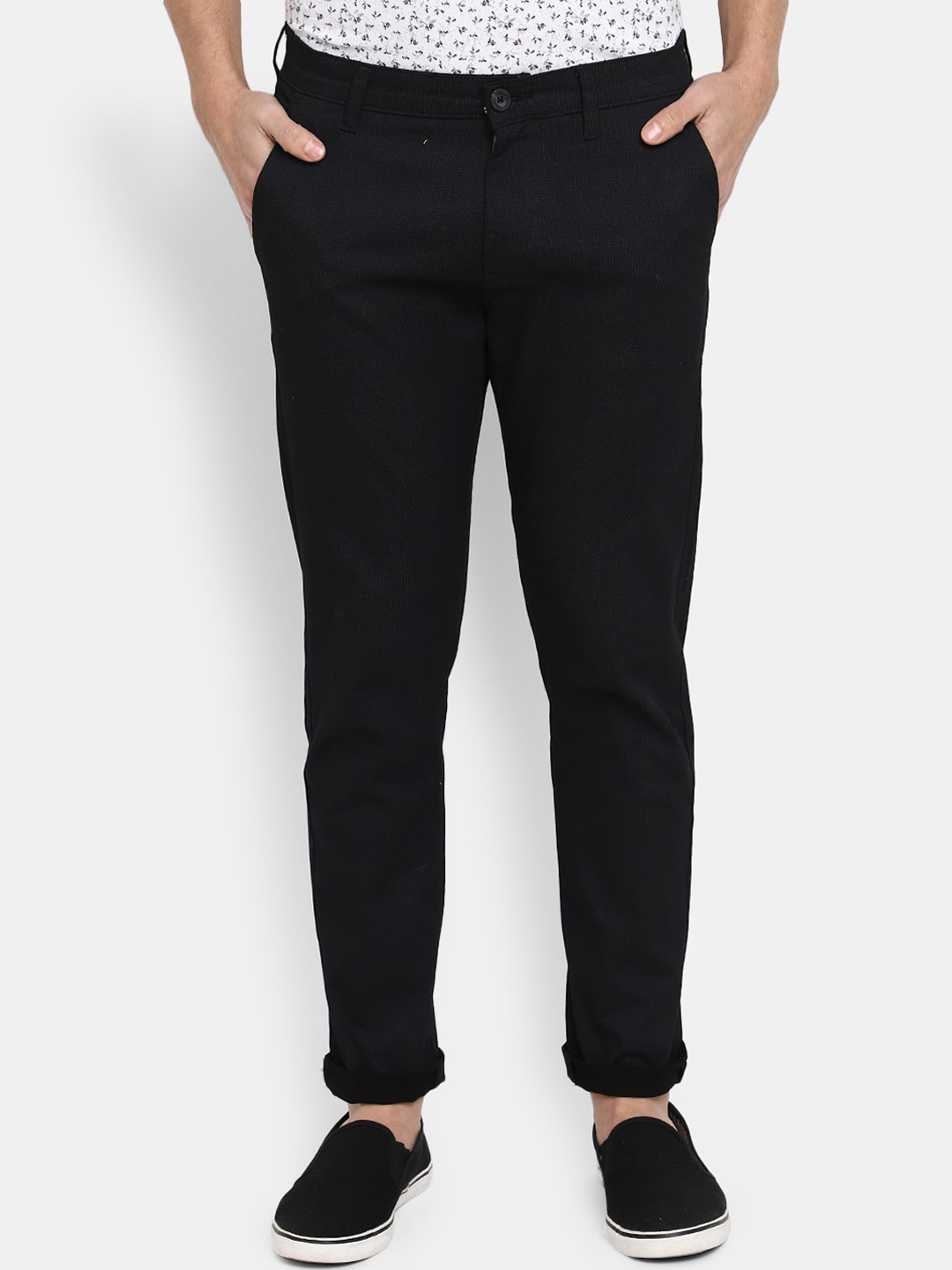 

V-Mart Men Mid-Rise Cotton Chinos, Black