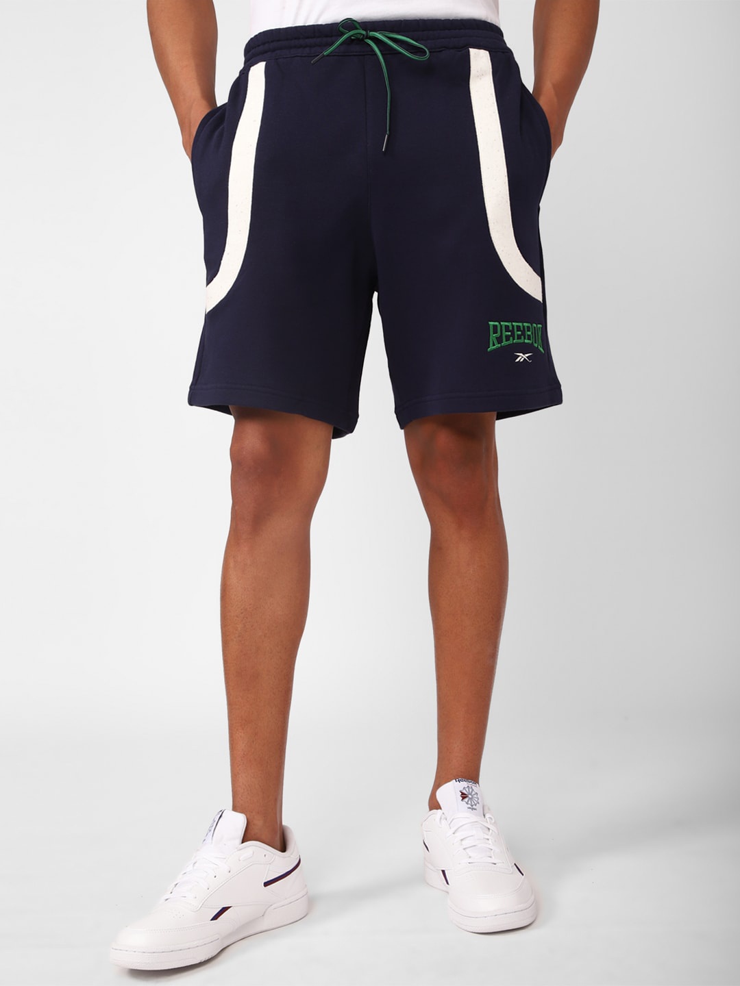 

Reebok Men Cl Var Ft Pure Cotton Shorts, Navy blue