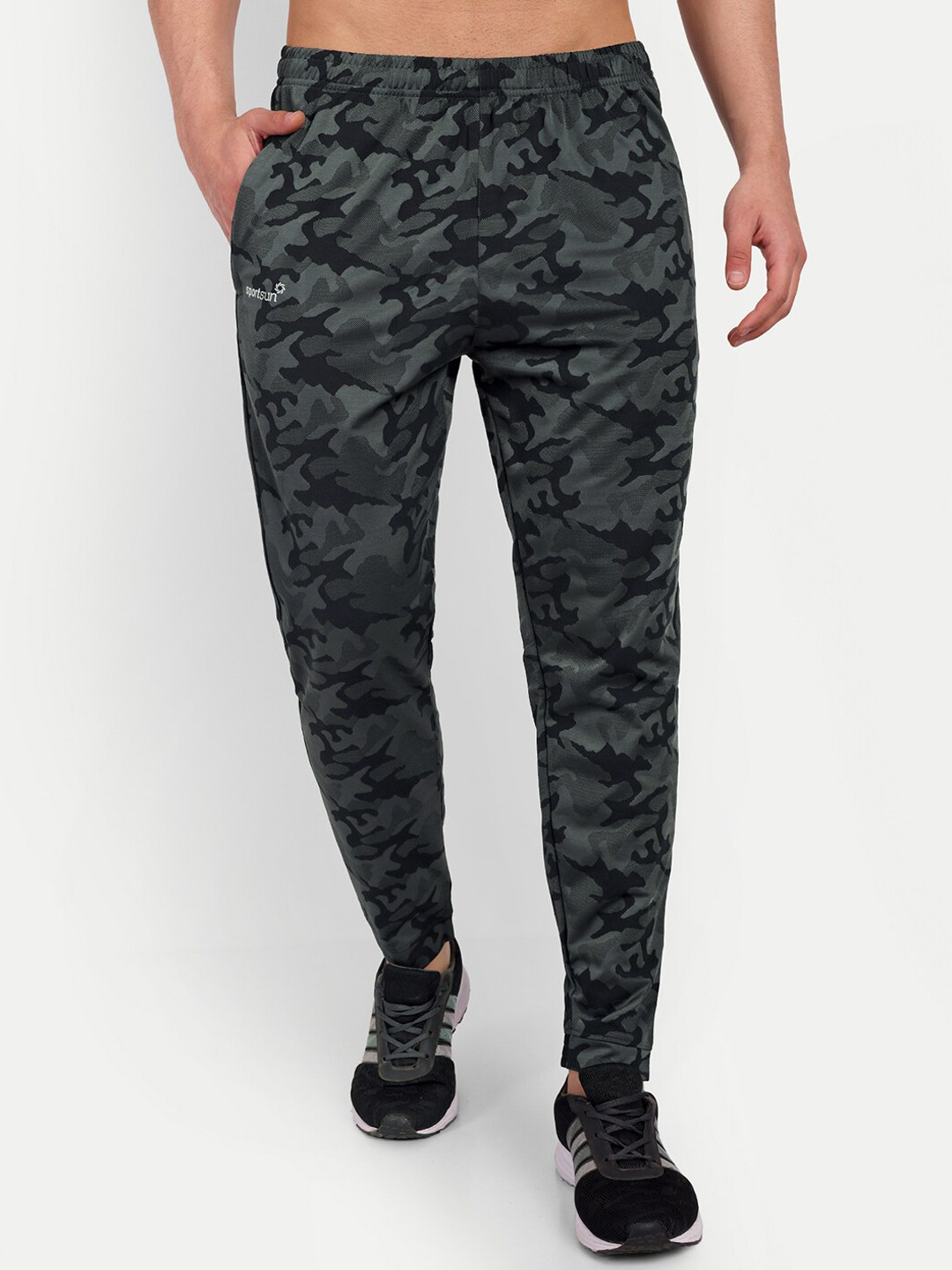 

SPORT SUN Men Camouflage Printed Track Pants, Grey