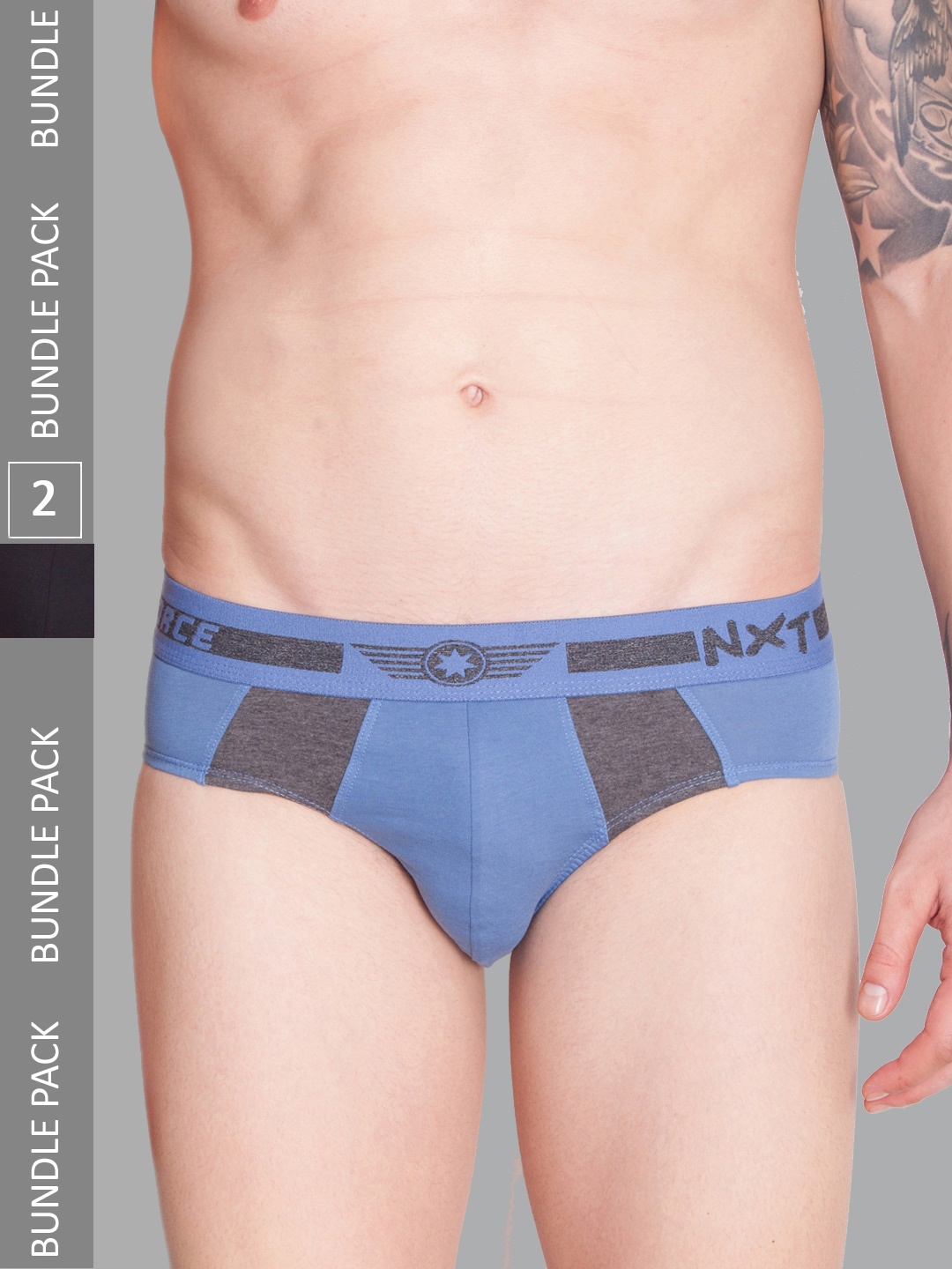 

Force NXT Men Pack Of 2 Printed Cotton Basic Briefs MNFF-112-R3-BLACK-BLUE-PO2