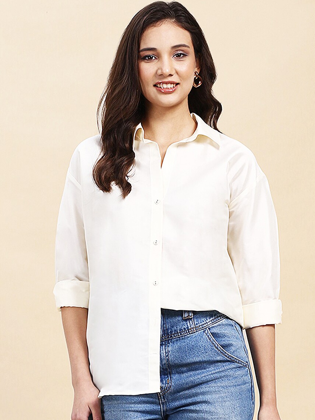 

A.T.U.N. Women Relaxed Party Shirt, Off white