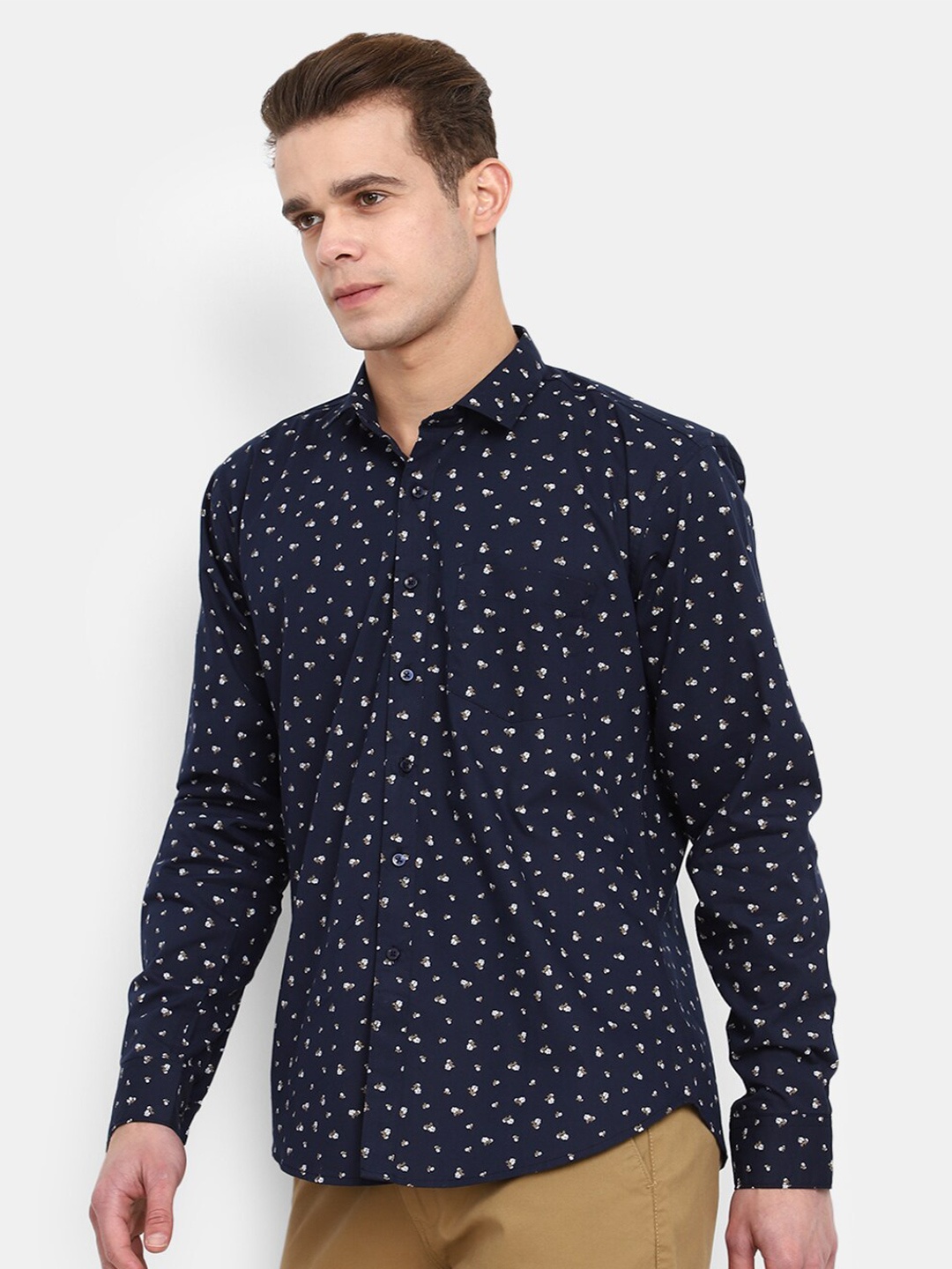 

V-Mart Floral Printed Cotton Casual Shirt, Blue