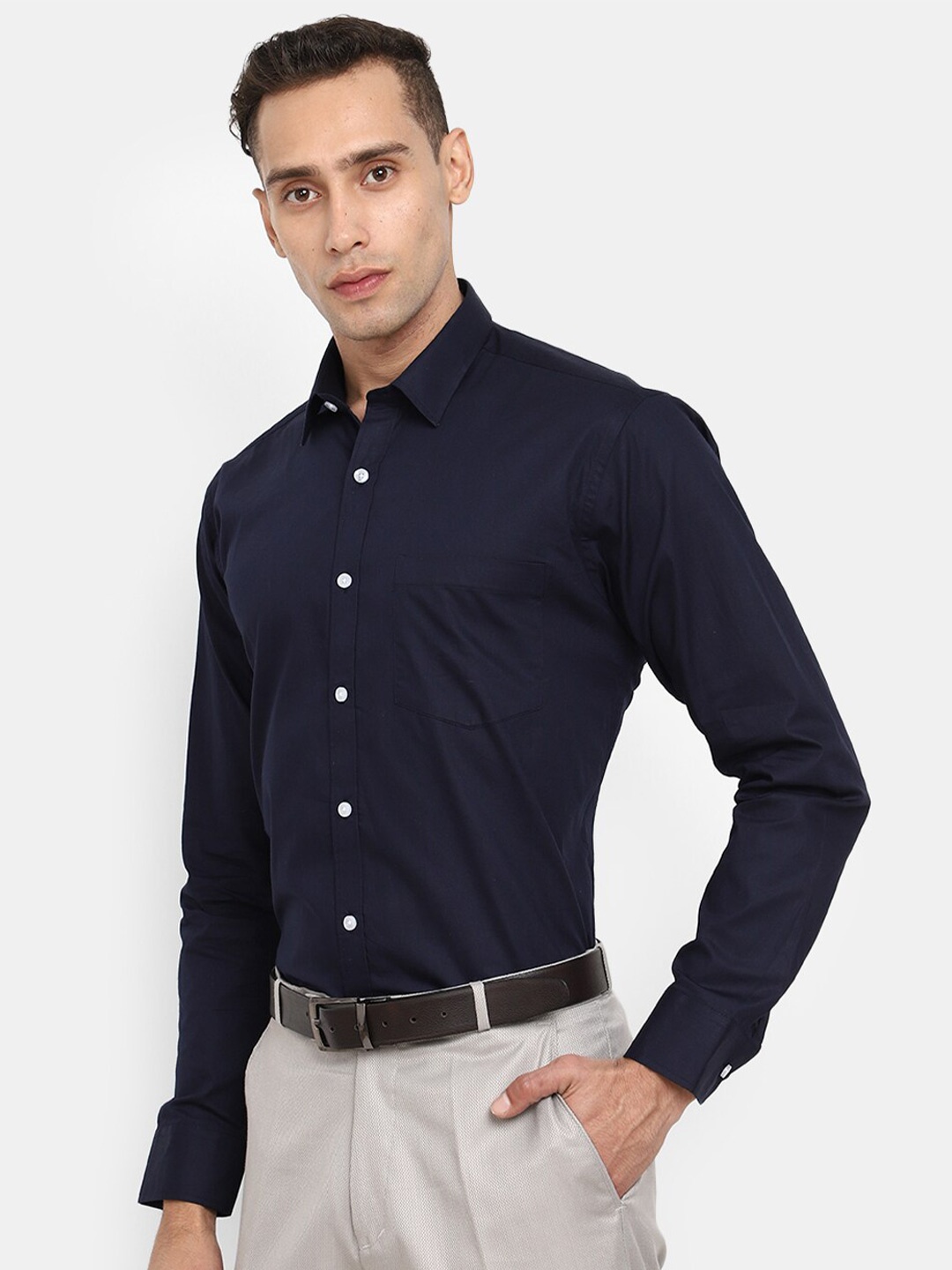 

J White by Vmart Regular Fit Cotton Formal Shirt, Blue