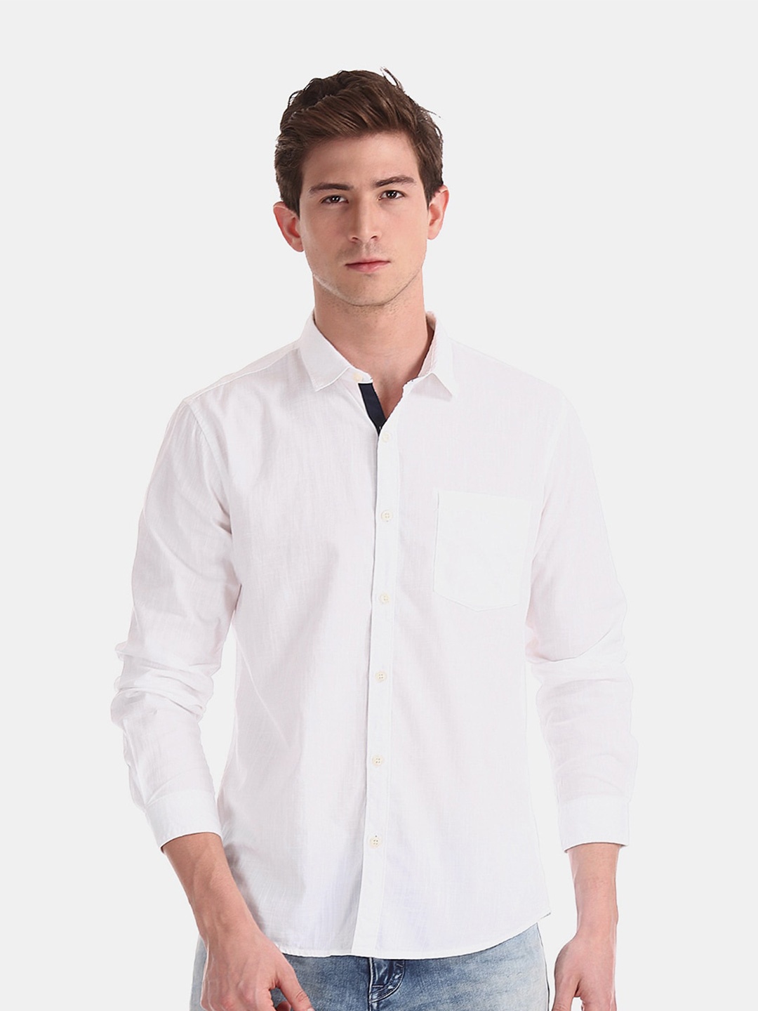 

V-Mart Regular Fit Cotton Casual Shirt, White