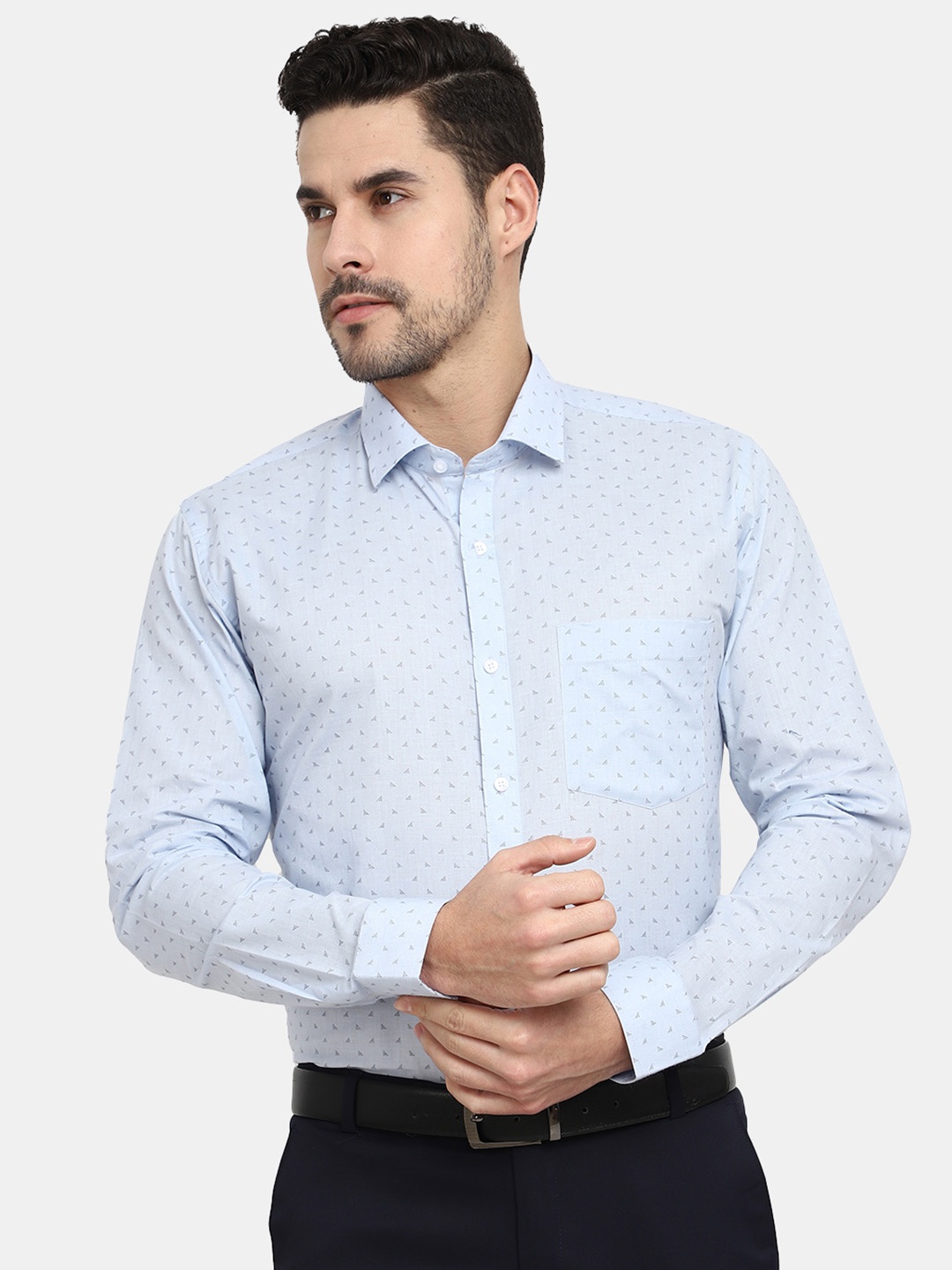 

V-Mart Micro Ditsy Printed Cotton Casual Shirt, Blue