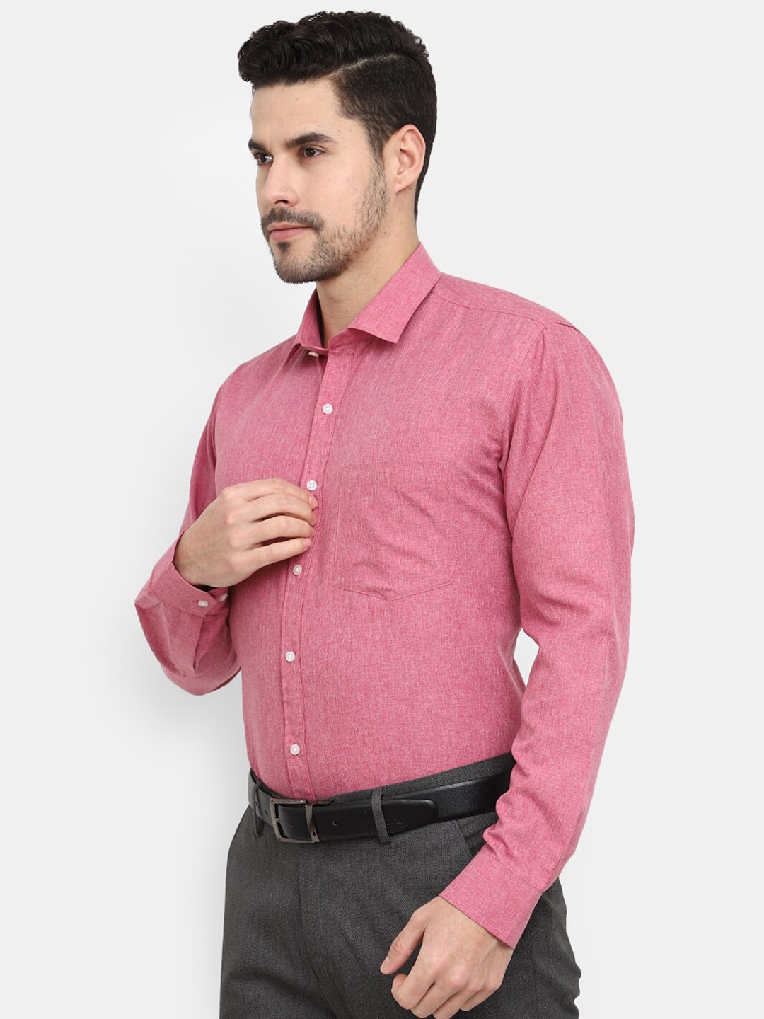 

V-Mart Spread Collar Cotton Formal Shirt, Pink