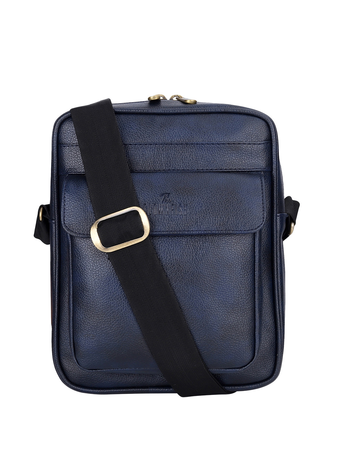 

THE CLOWNFISH Textured Structured Sling Bag, Blue
