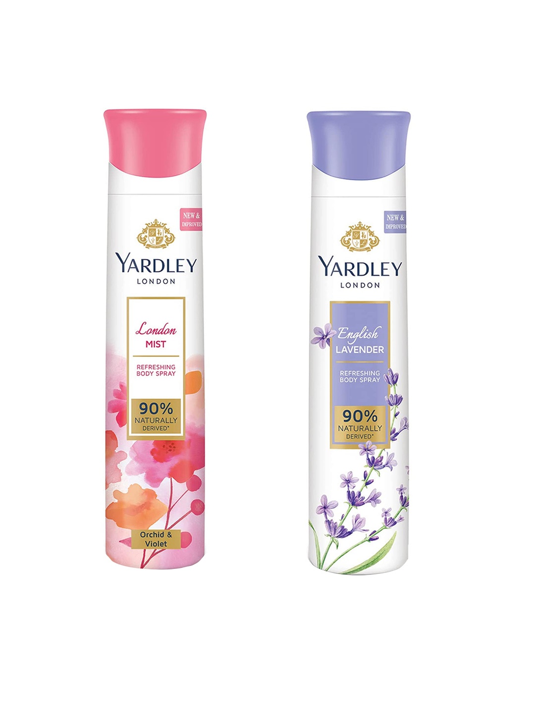 

YARDLEY LONDON Women Set of English Lavender & London Mist Refreshing Body Sprays, Pink