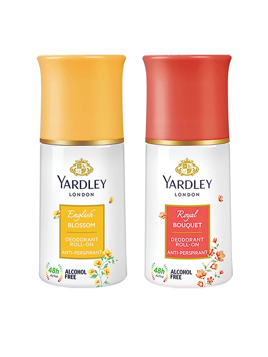 

YARDLEY LONDON Women Set of English Blossom & Royal Bouquet Deodorant Roll-On - 50 ml Each, White