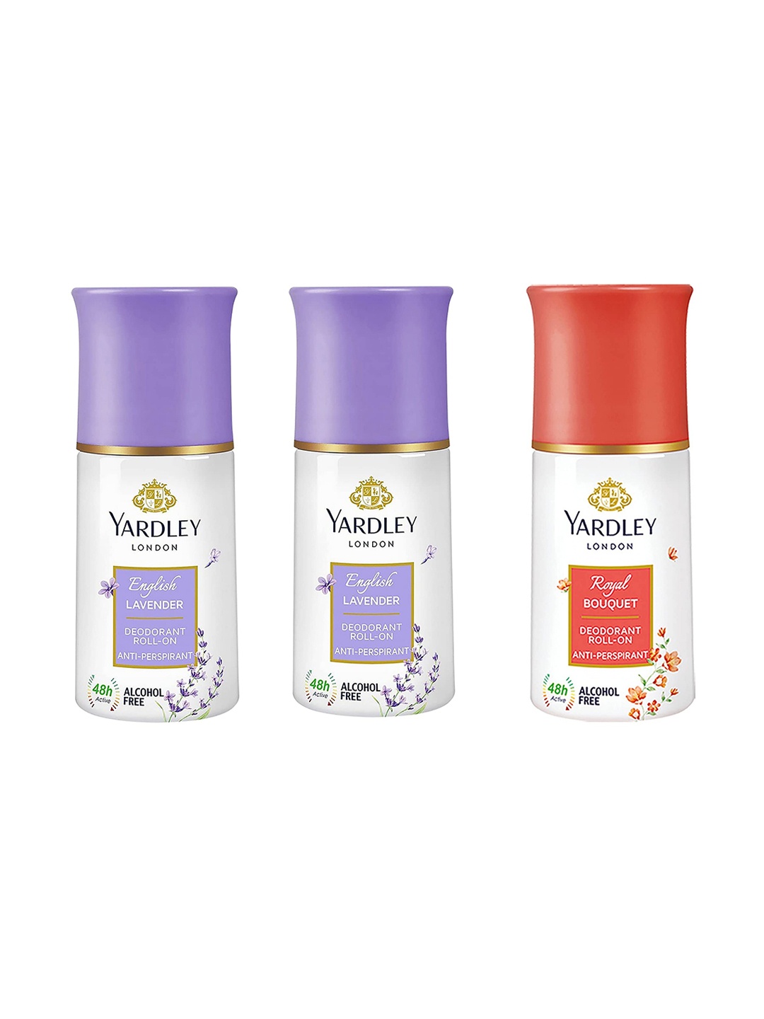 

YARDLEY LONDON Women Set of Royal Bouquet & English Lavender Deodorant Roll-Ons-50ml Each, White