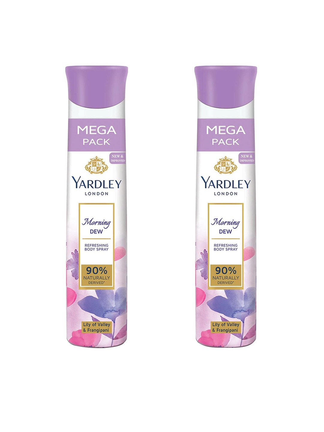 

YARDLEY LONDON Women Set Of 2 Morning Dew Refreshing Deodorant Body Spray - 150ml Each, Purple