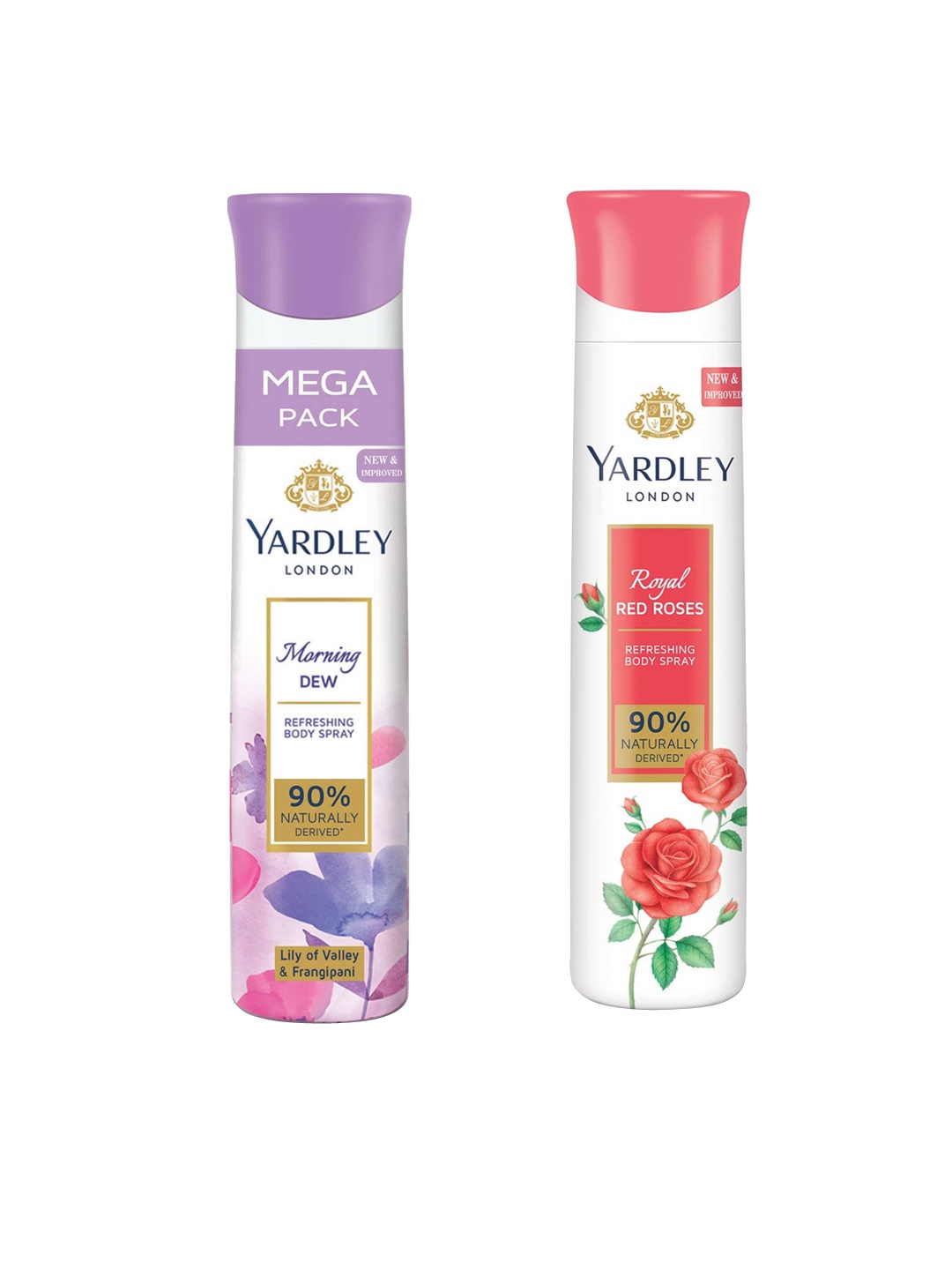 

YARDLEY LONDON Women Set Of 2 Refreshing Deo - Morning Dew & Royal Red Roses - 150ml Each, Purple
