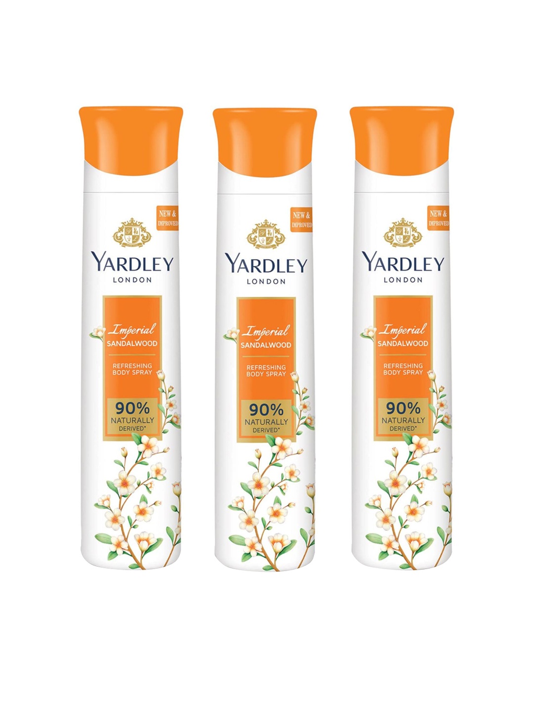 

YARDLEY LONDON Women Set Of 3 Imperial Sandalwood Refreshing Deo Body Spray - 150ml Each, Orange