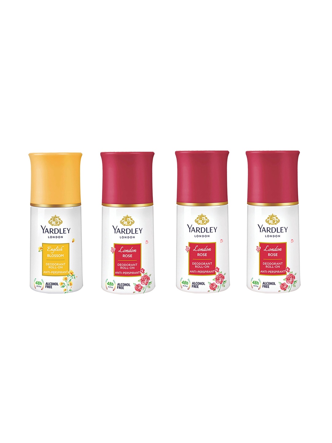 

YARDLEY LONDON Women Set of English Blossom & 3 London Rose Deodorant Roll Ons, Yellow