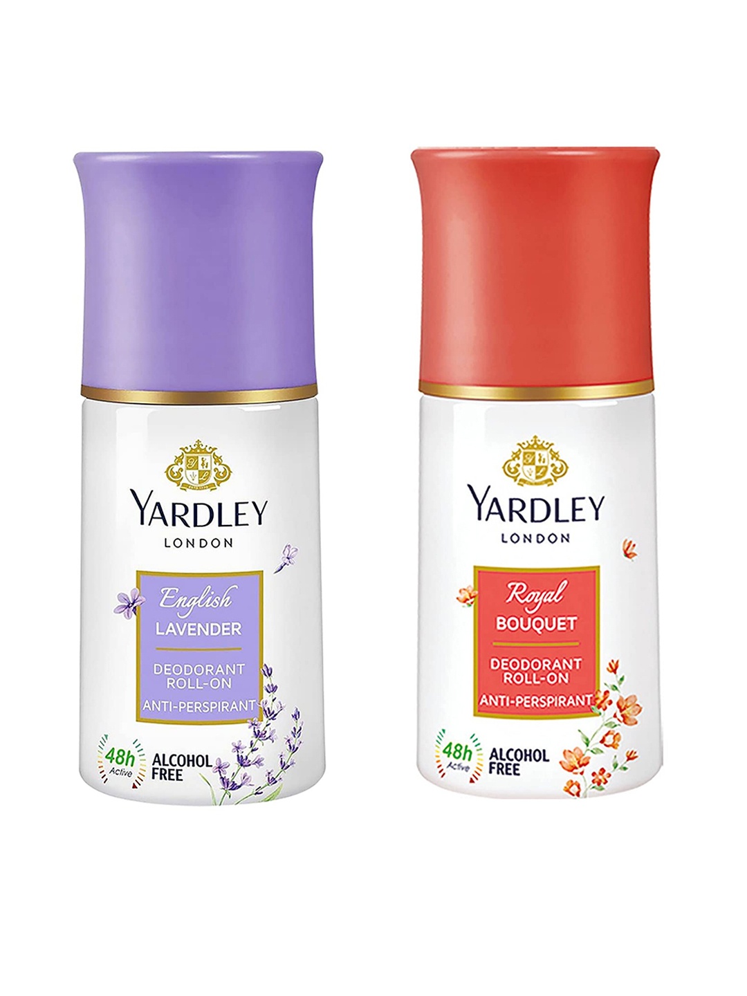 

YARDLEY LONDON Women Set of English Lavender + Royal Bouquet Deodorant Roll Ons, White