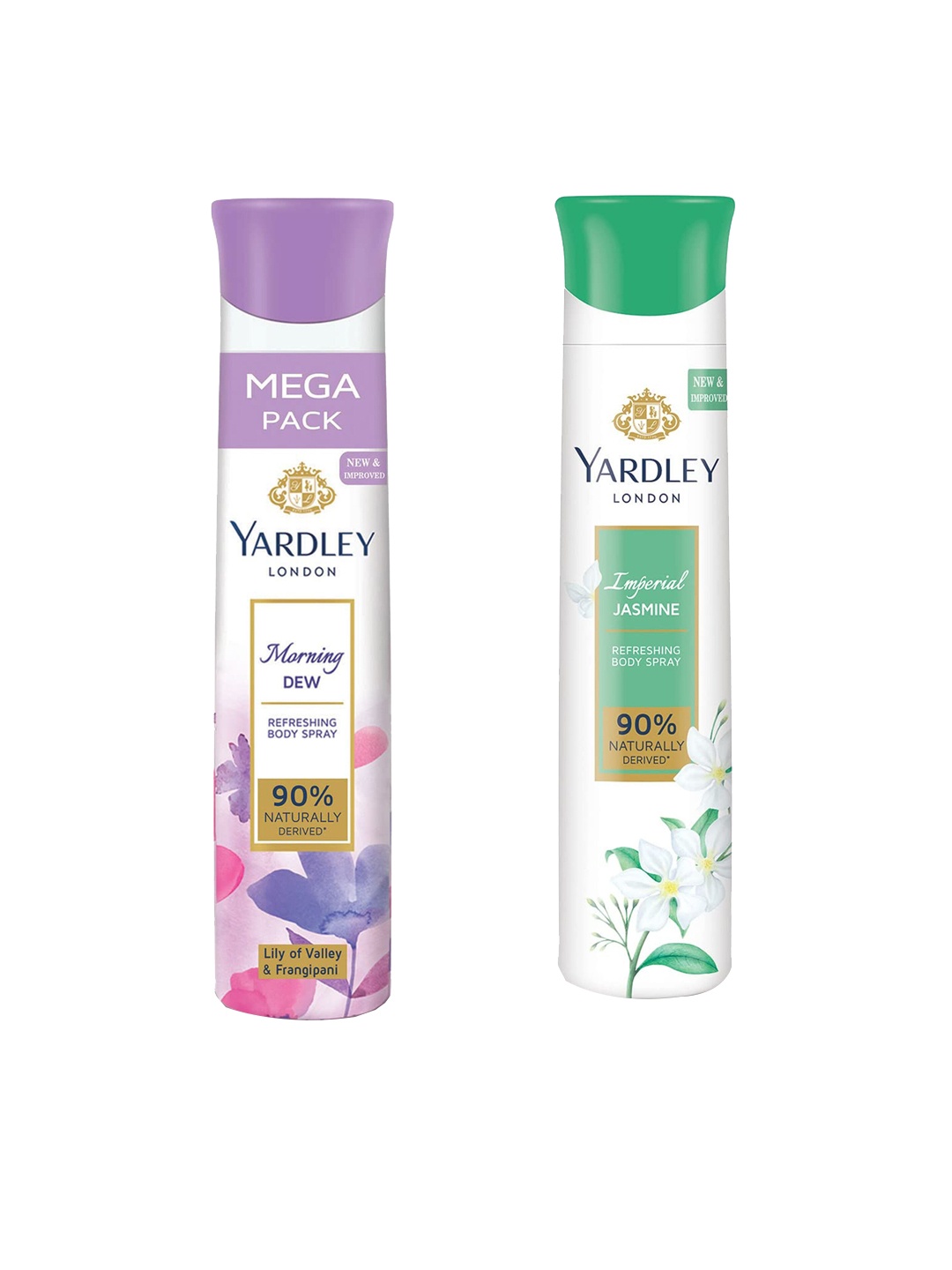 

YARDLEY LONDON Women Set of Morning Dew & Imperial Jasmine Body Sprays, White