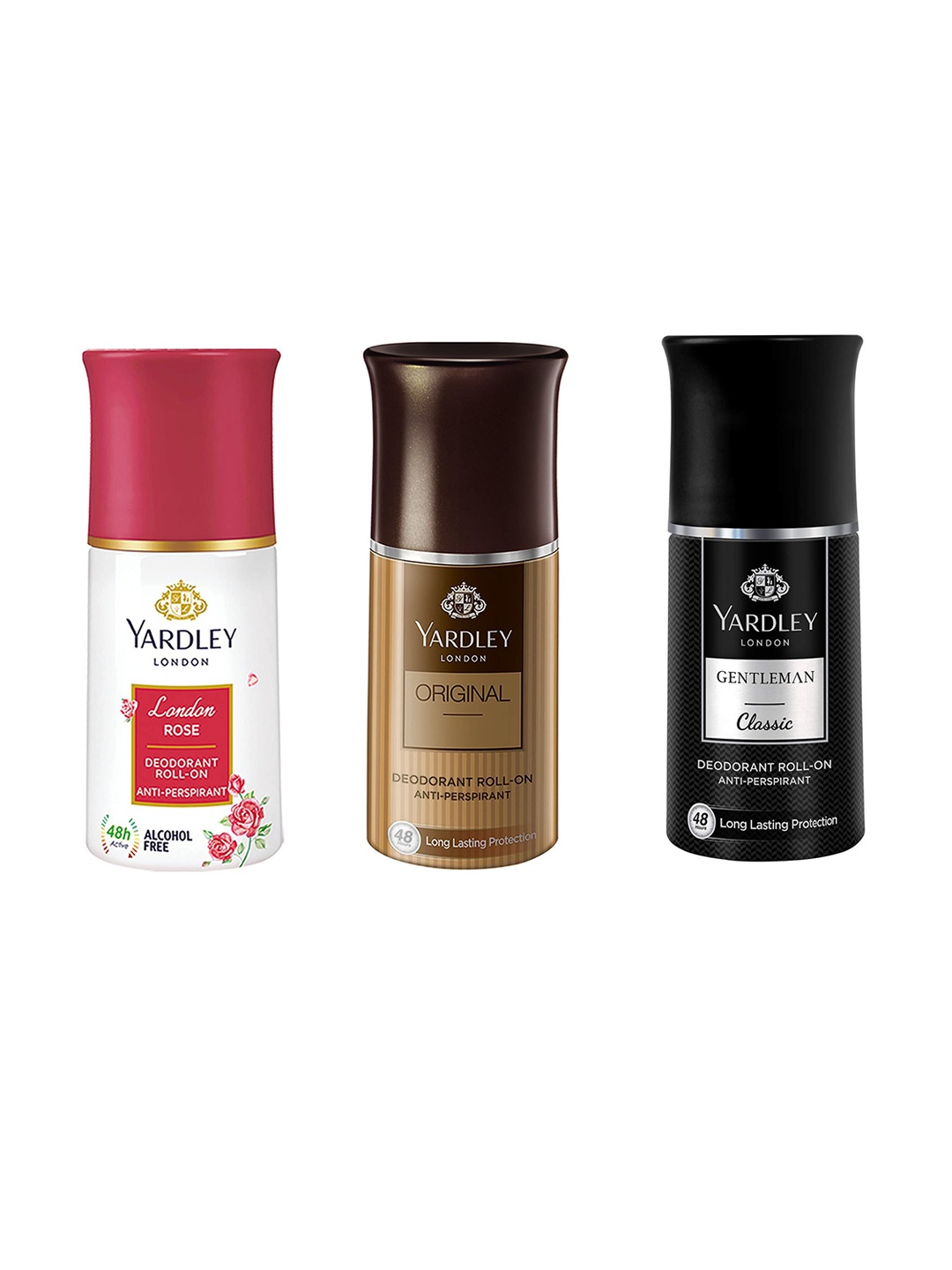 

YARDLEY LONDON Set of London Rose+Original+Gentleman Classic Deodorant Roll Ons, White