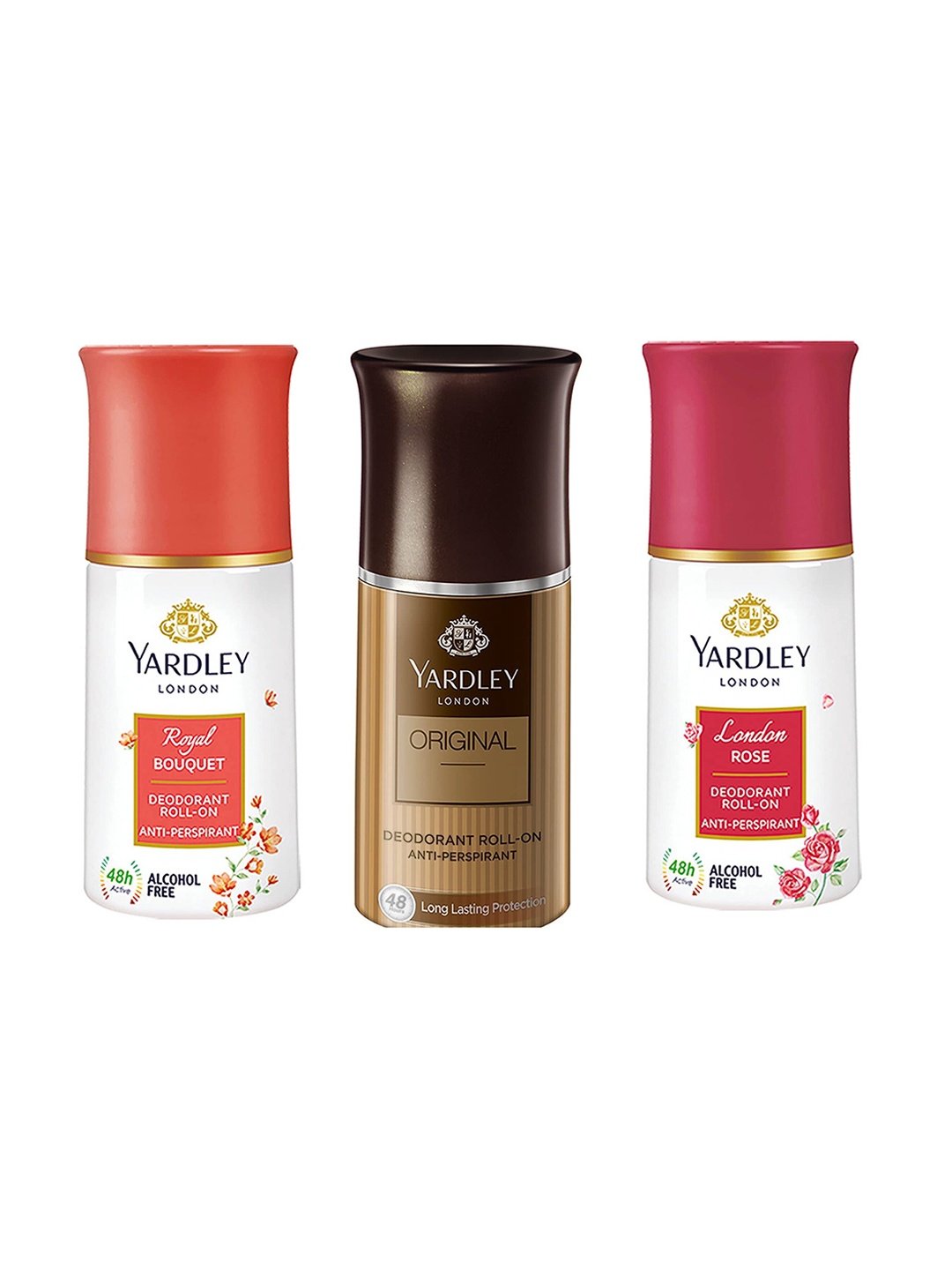 

YARDLEY LONDON Women Set of Royal Bouquet+London Rose+Original Deodorant Roll Ons, White