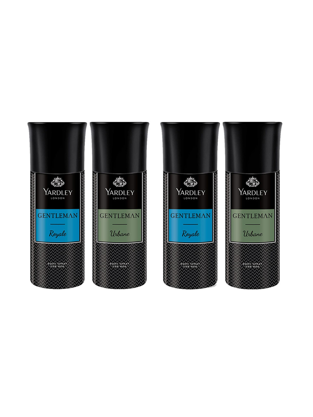 

YARDLEY LONDON Men Set of 2 Gentleman Royale & Gentleman Urbane Body Sprays-150 ml Each, Black