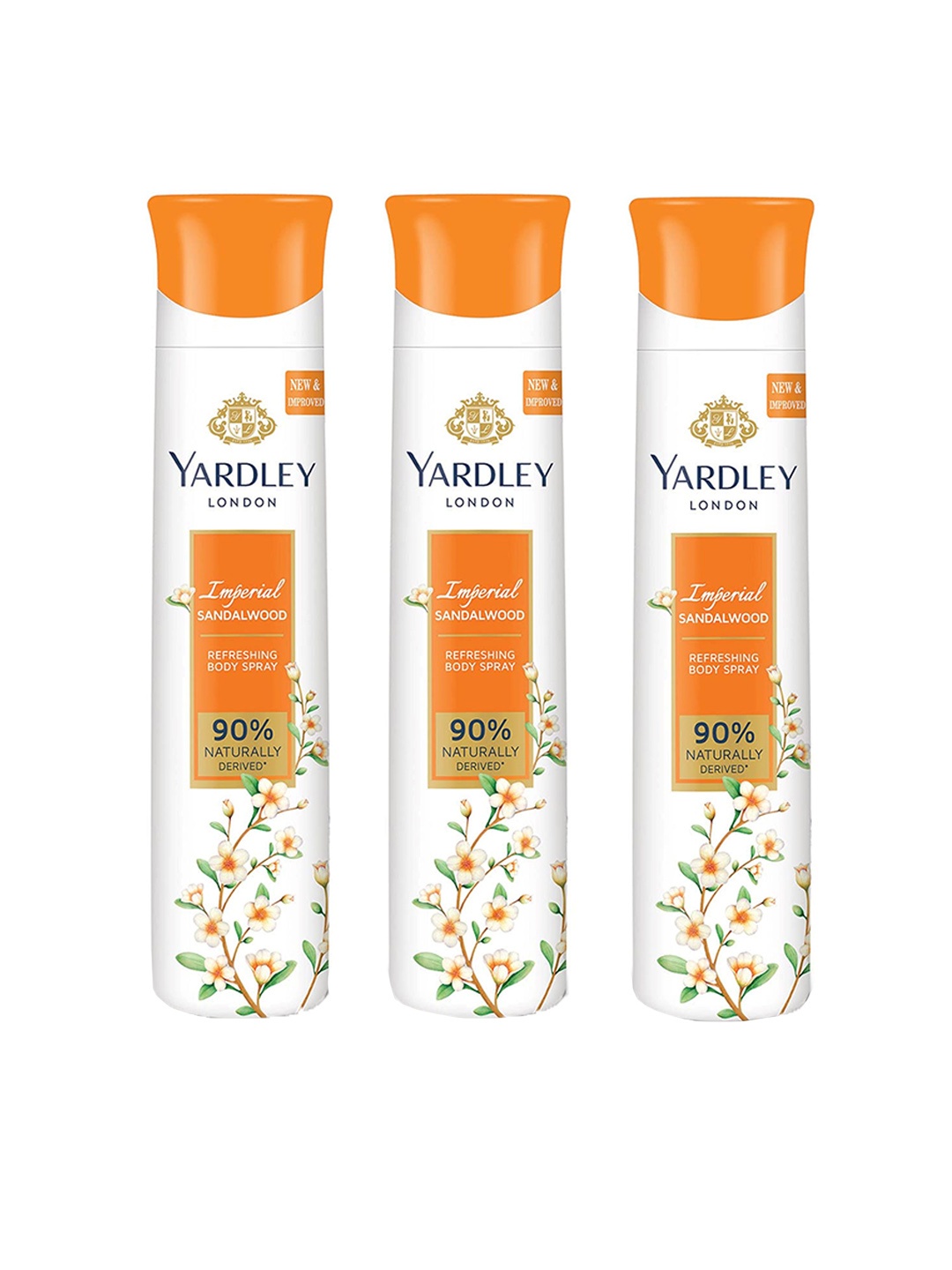 

YARDLEY LONDON Women Set Of 3 Imperial Sandalwood Refreshing Deo Body Spray - 150ml Each, Orange
