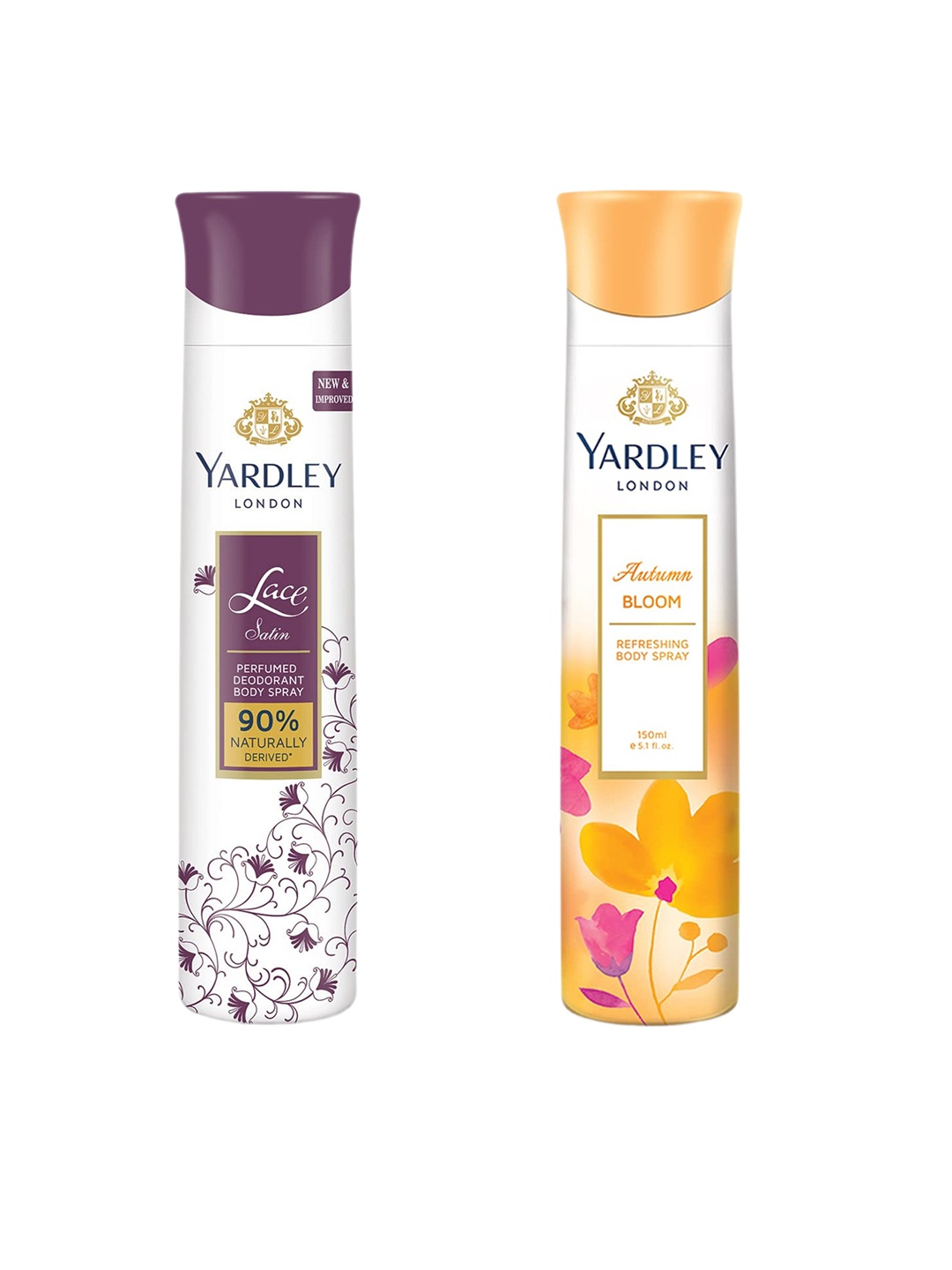 

YARDLEY LONDON Women Set Of 2 Refreshing Deo - Lace Satin & Autumn Bloom - 150ml Each, Purple