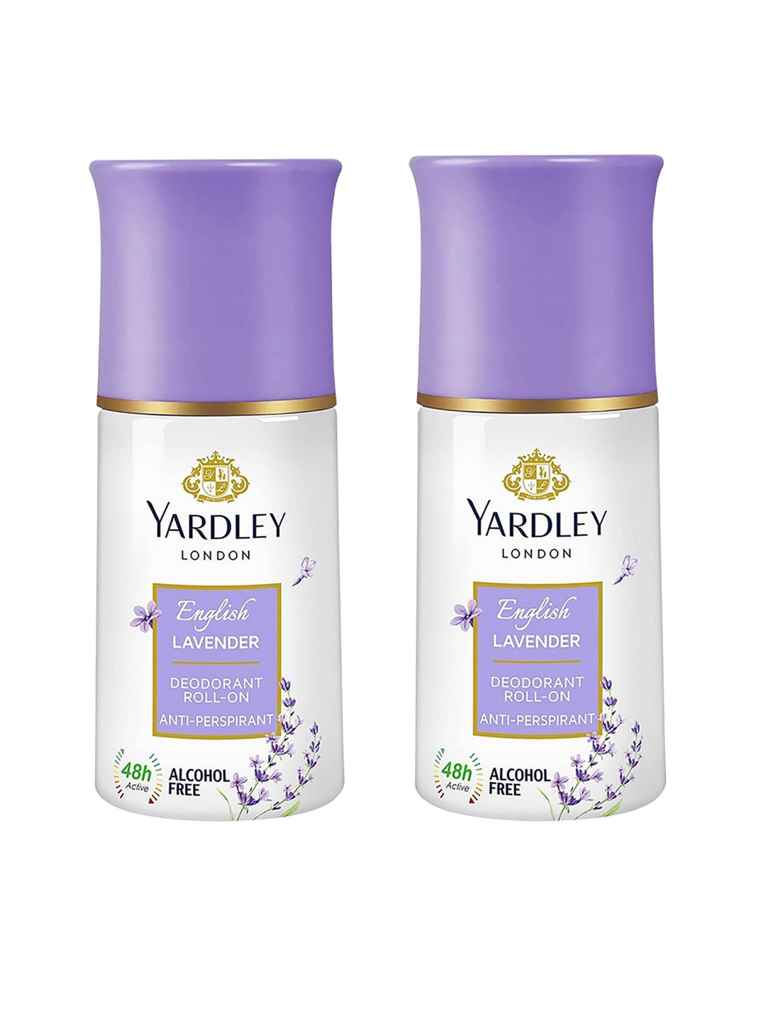 

YARDLEY LONDON Women Set Of 2 English Lavender Deodorant Roll-On - 50 ml Each, White