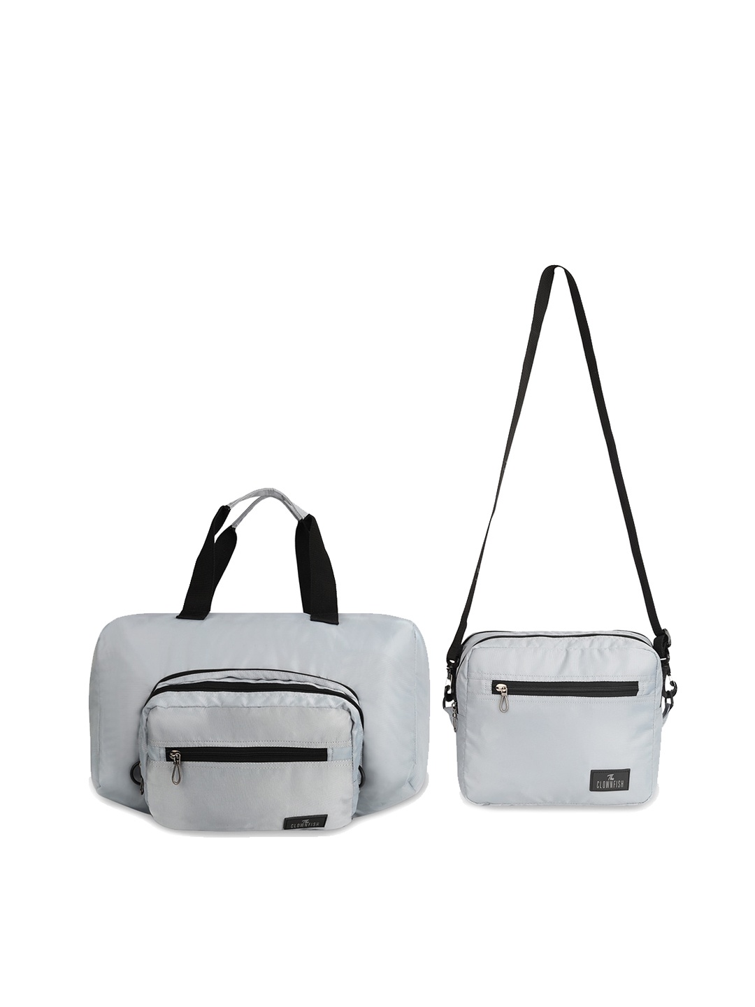 

THE CLOWNFISH Rebecca Set Of 2 Self-Design Duffle Bag, Grey melange