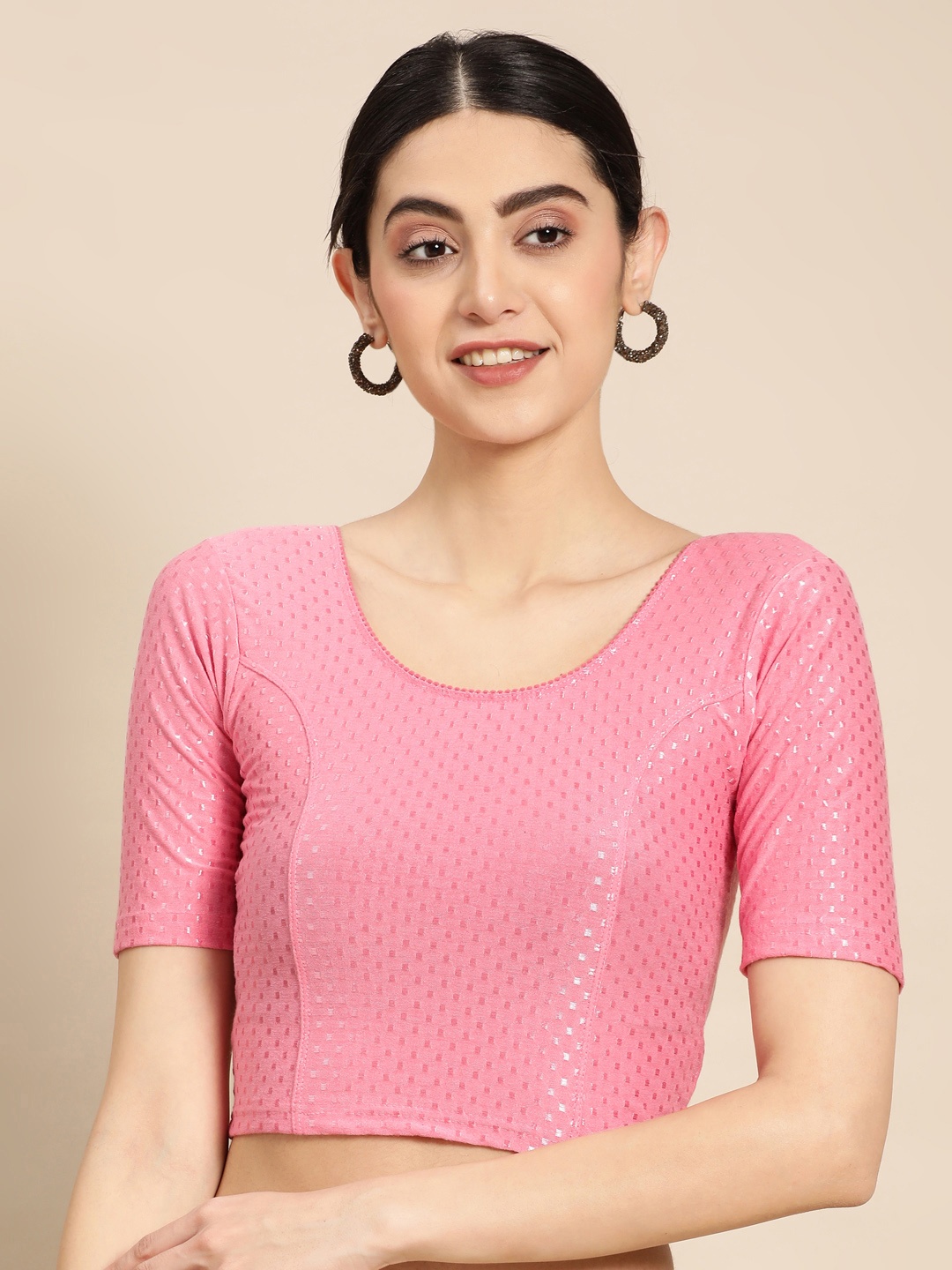 

VASTRANAND Woven Design Stretchable Saree Blouse, Rose