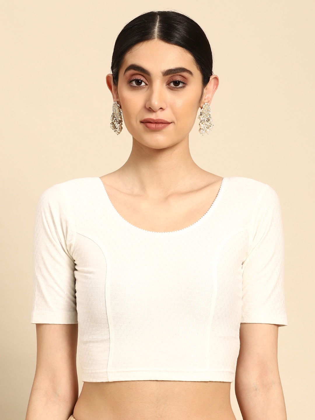 

VASTRANAND Women Stretchable Saree Blouse, White