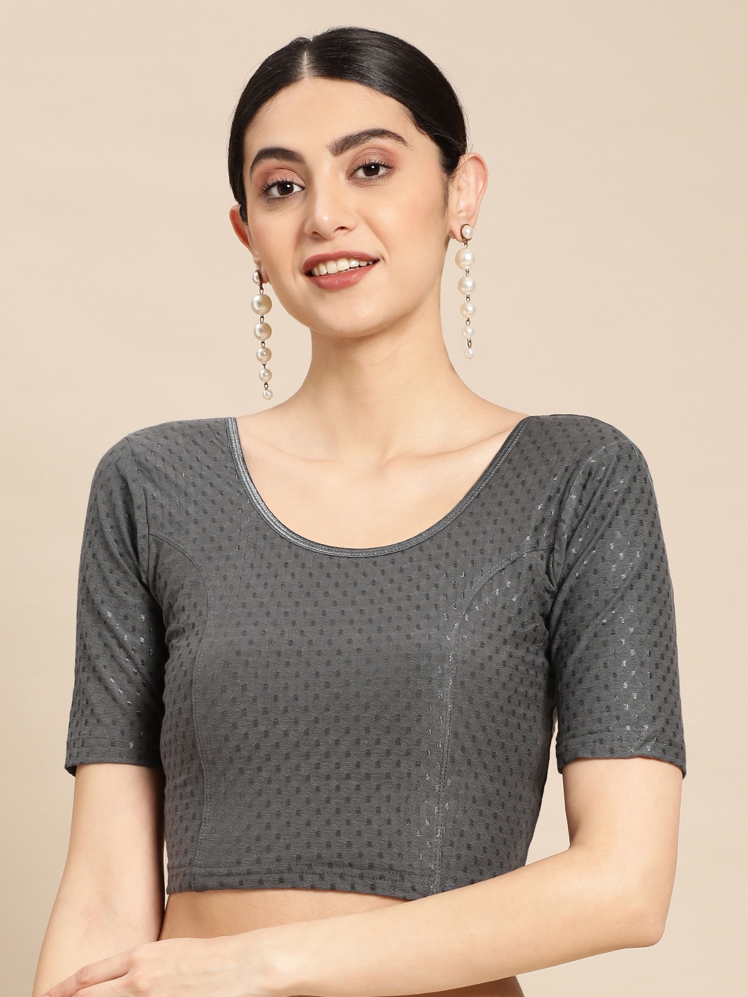 

VASTRANAND Women Stretchable Saree Blouse, Grey
