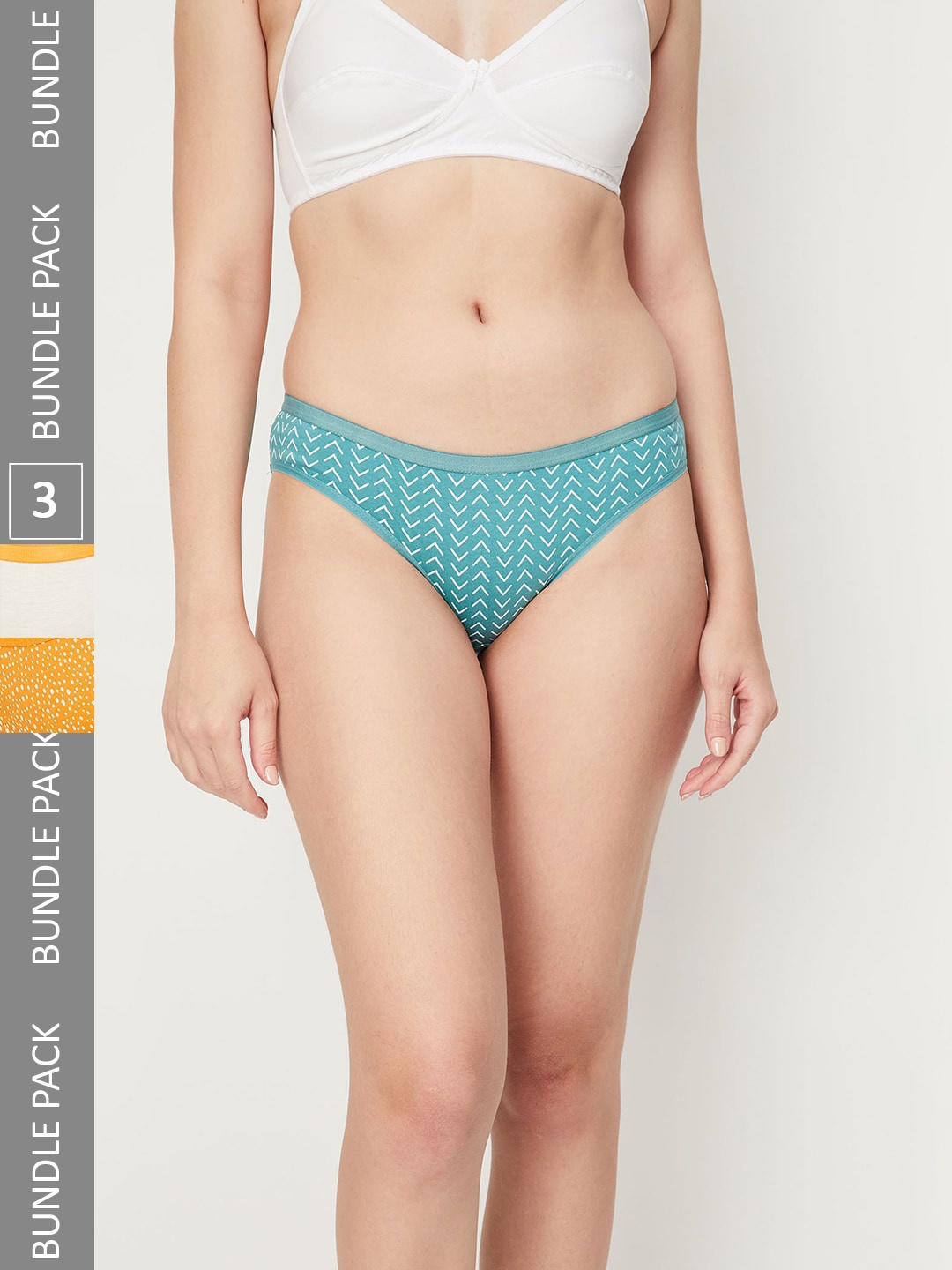 

max Pack Of 3 Printed Cotton Anti-Microbial Hipster Briefs 1000011652467, Yellow